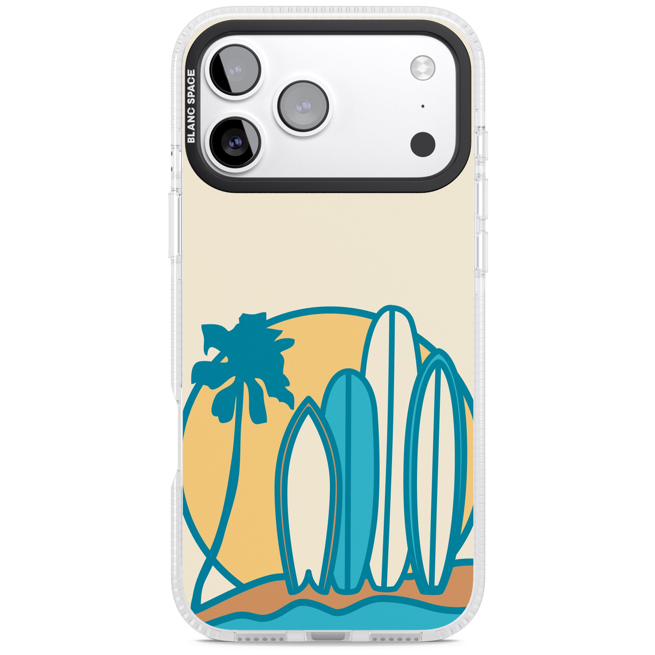 Coastal Surf Vibes iPhone 17 Pro Impact Air Clear Phone Case