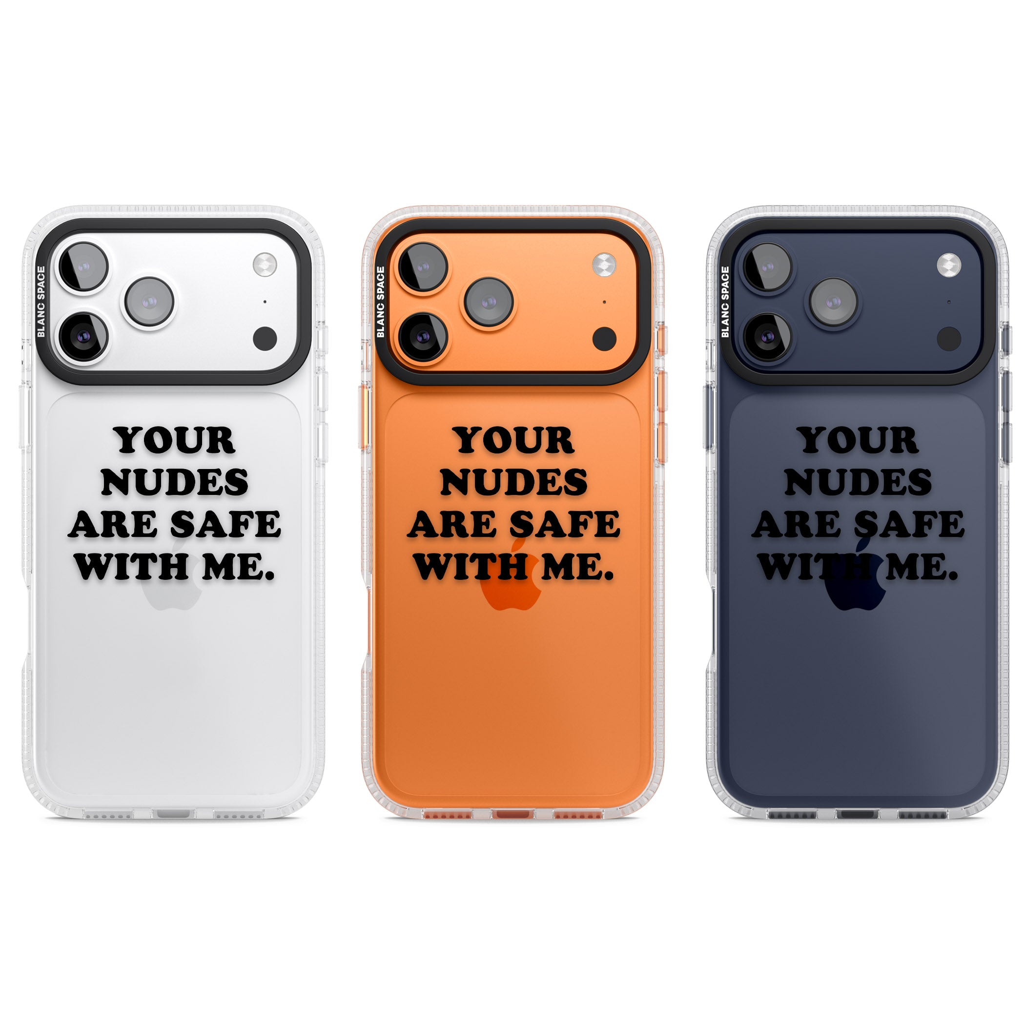 Your Nudes Are Safe Black iPhone 17 Pro Impact Air Clear Phone Case APT Impact Protection