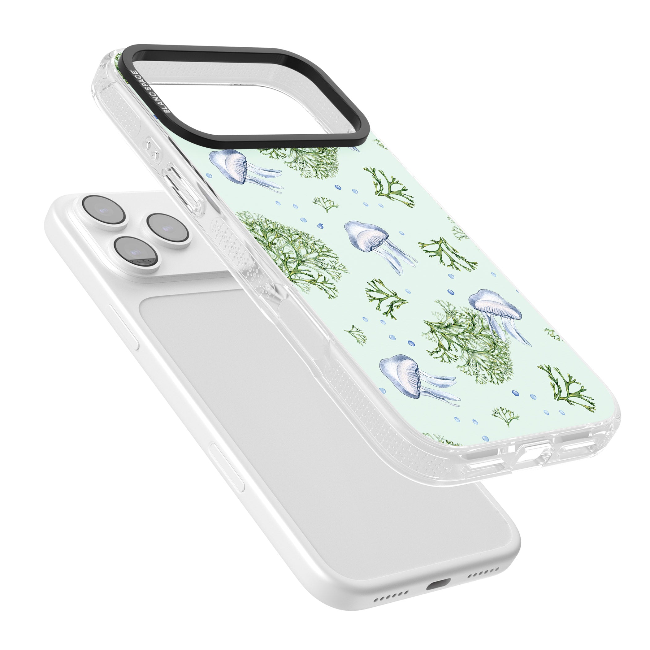Jellyfish & Seaweed iPhone 17 Pro Impact Air Clear Phone Case Colours