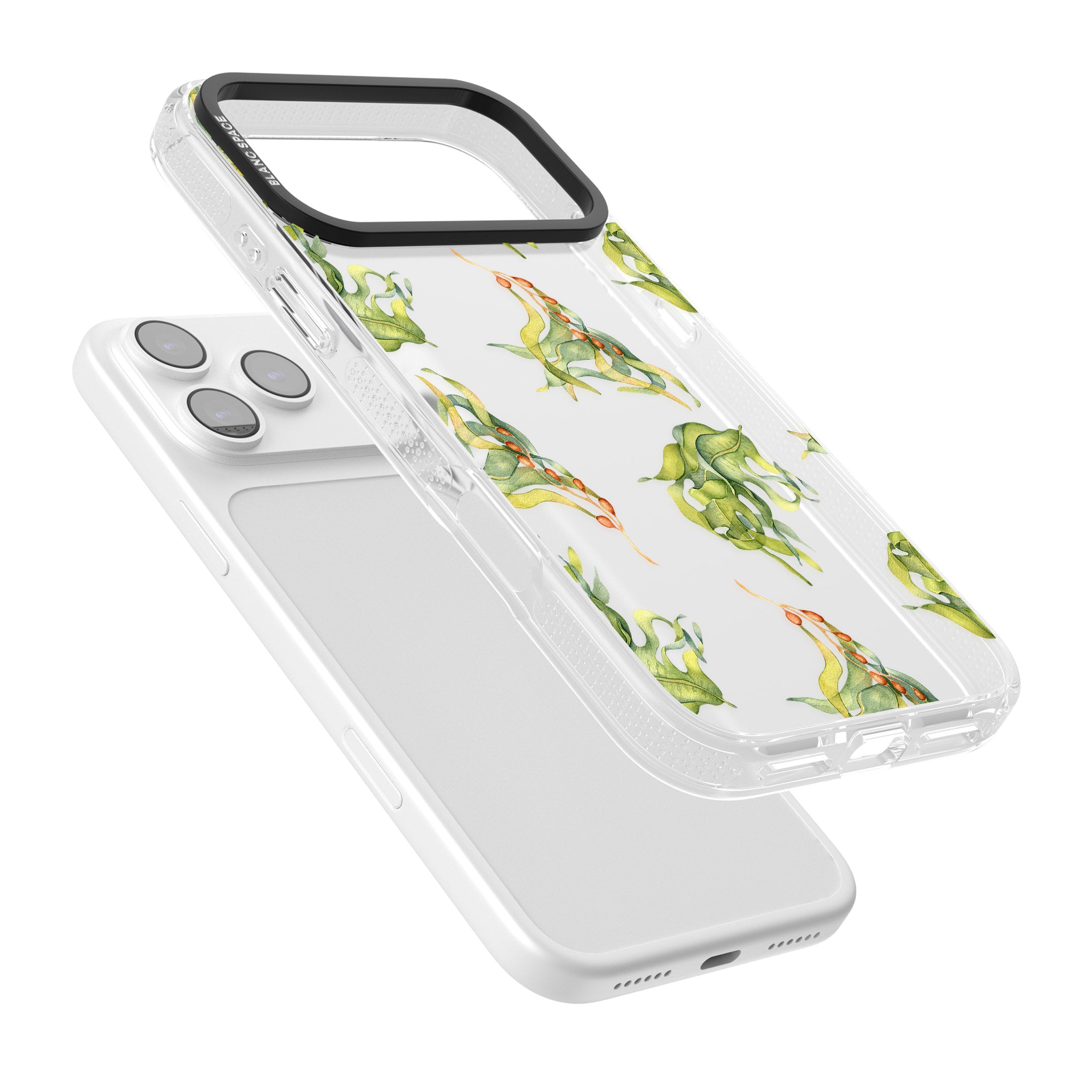 Flowing Seaweed Watercolor iPhone 17 Pro Impact Air Clear Phone Case Colours