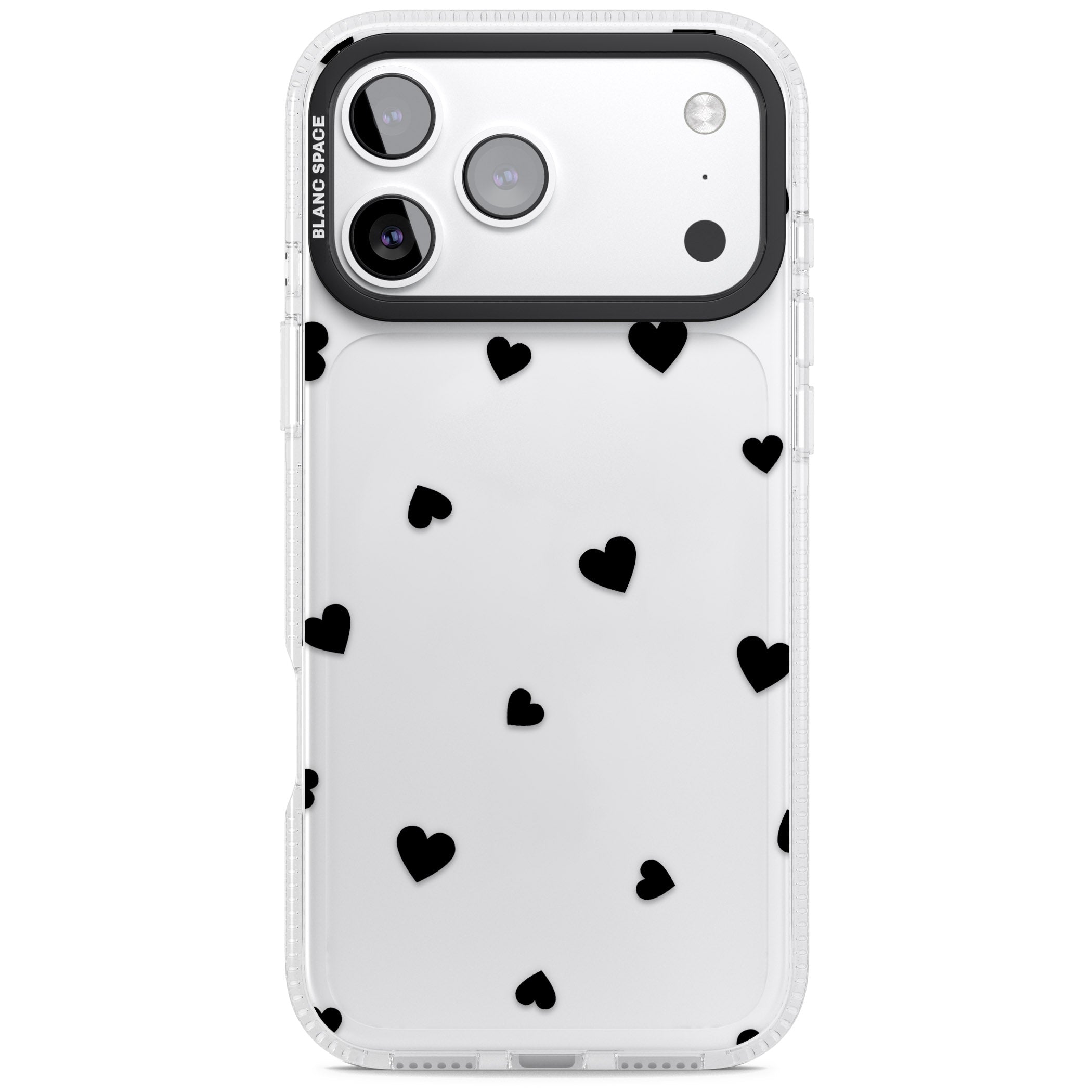 Black Hearts iPhone 17 Pro Max Impact Air Clear Phone Case