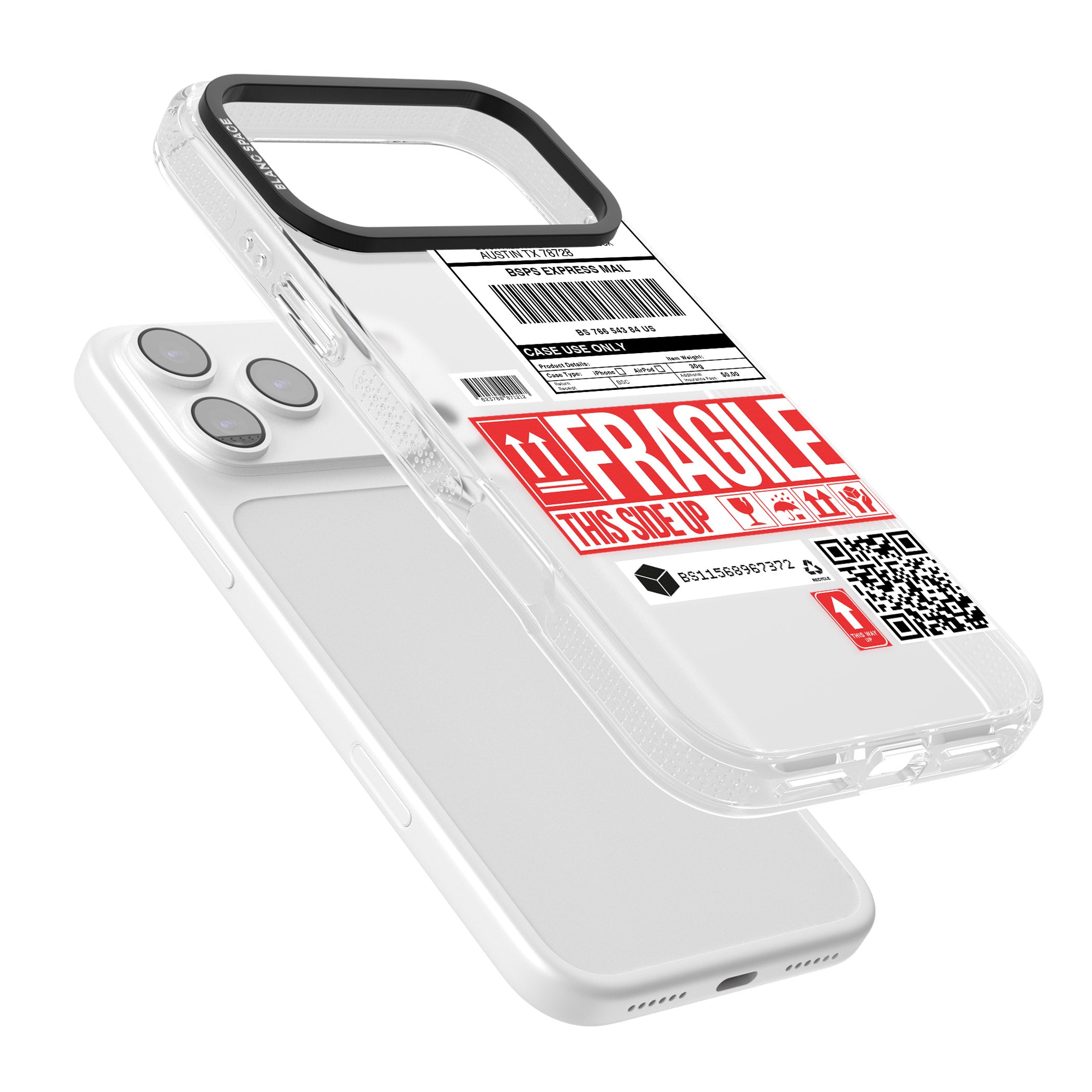 Shipping Label iPhone 17 Pro Max Impact Air Clear Phone Case Colours
