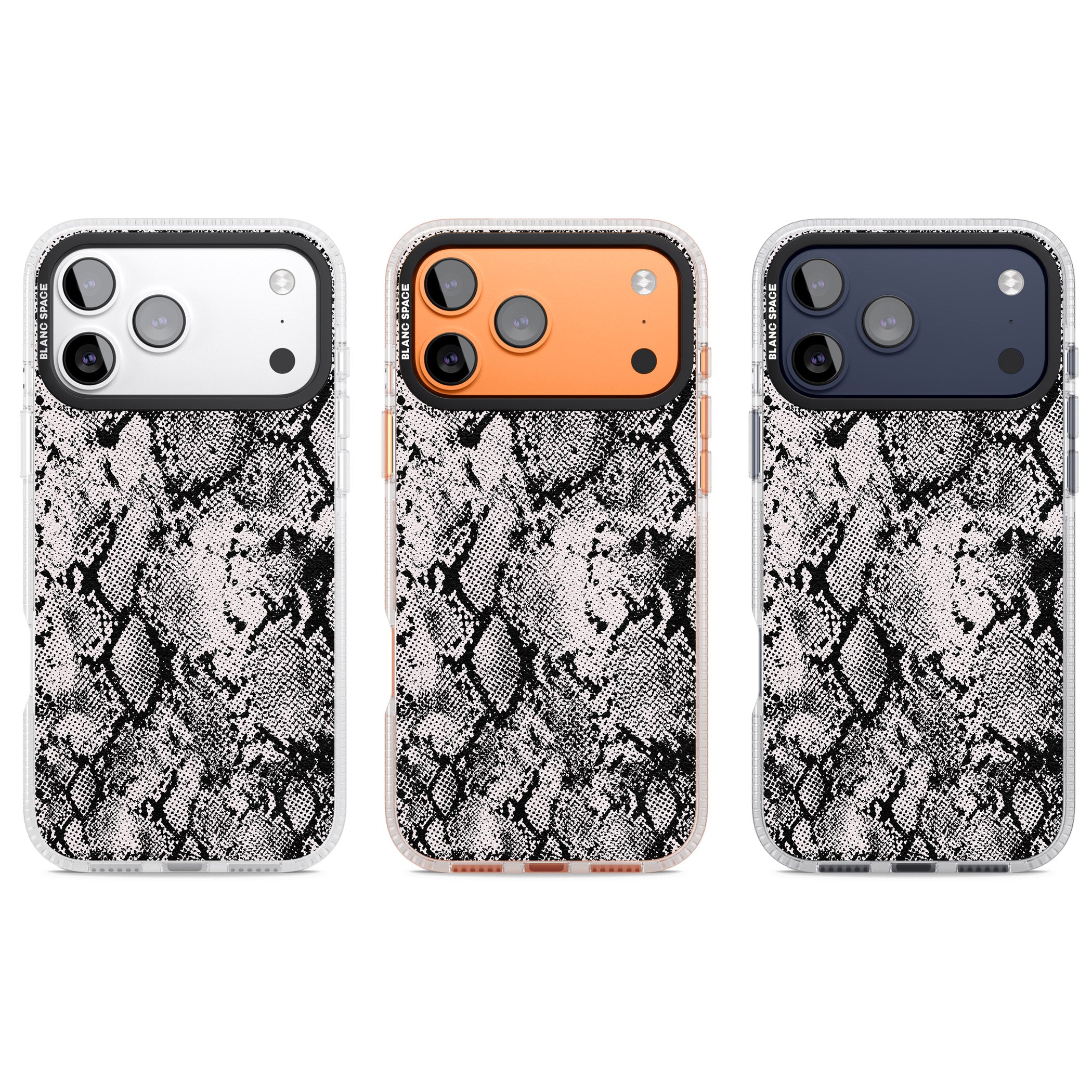 Pastel Snakeskin Grey iPhone 17 Pro Impact Air Clear Phone Case APT Impact Protection