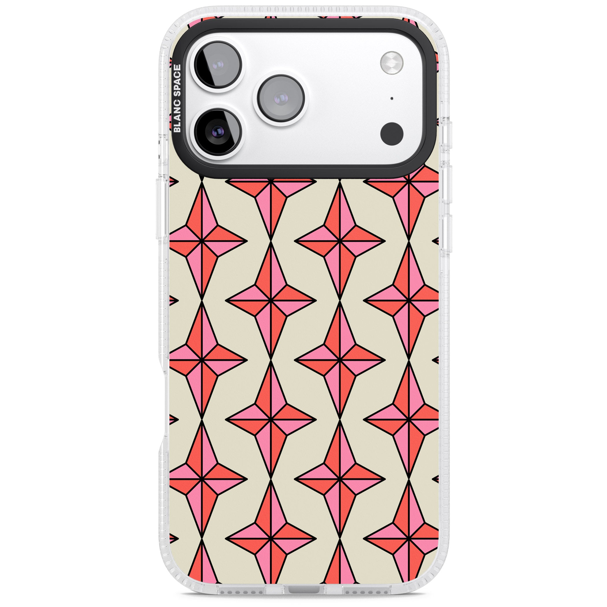 Rose Stars Pattern iPhone 17 Pro Impact Air Clear Phone Case