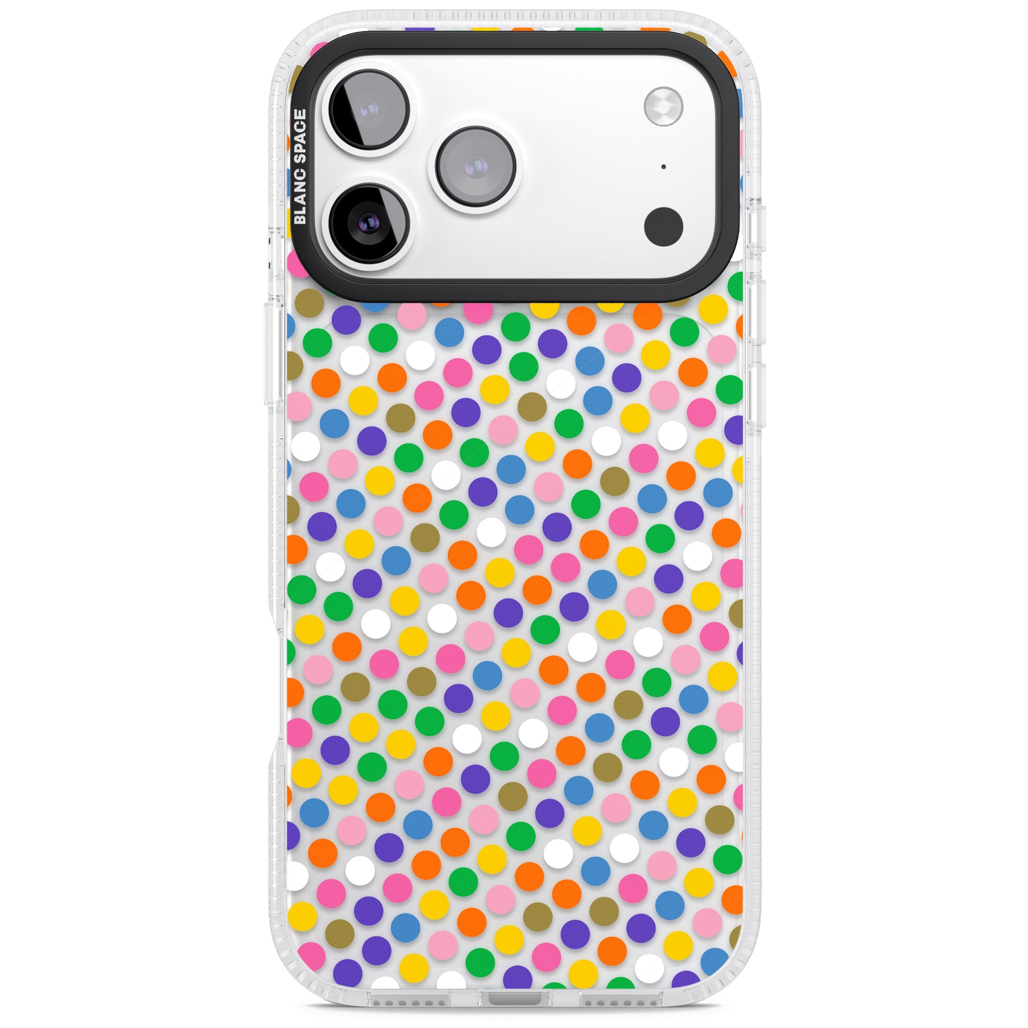 Multicolour Polka Dot Fiesta iPhone 17 Pro Impact Air Clear Phone Case