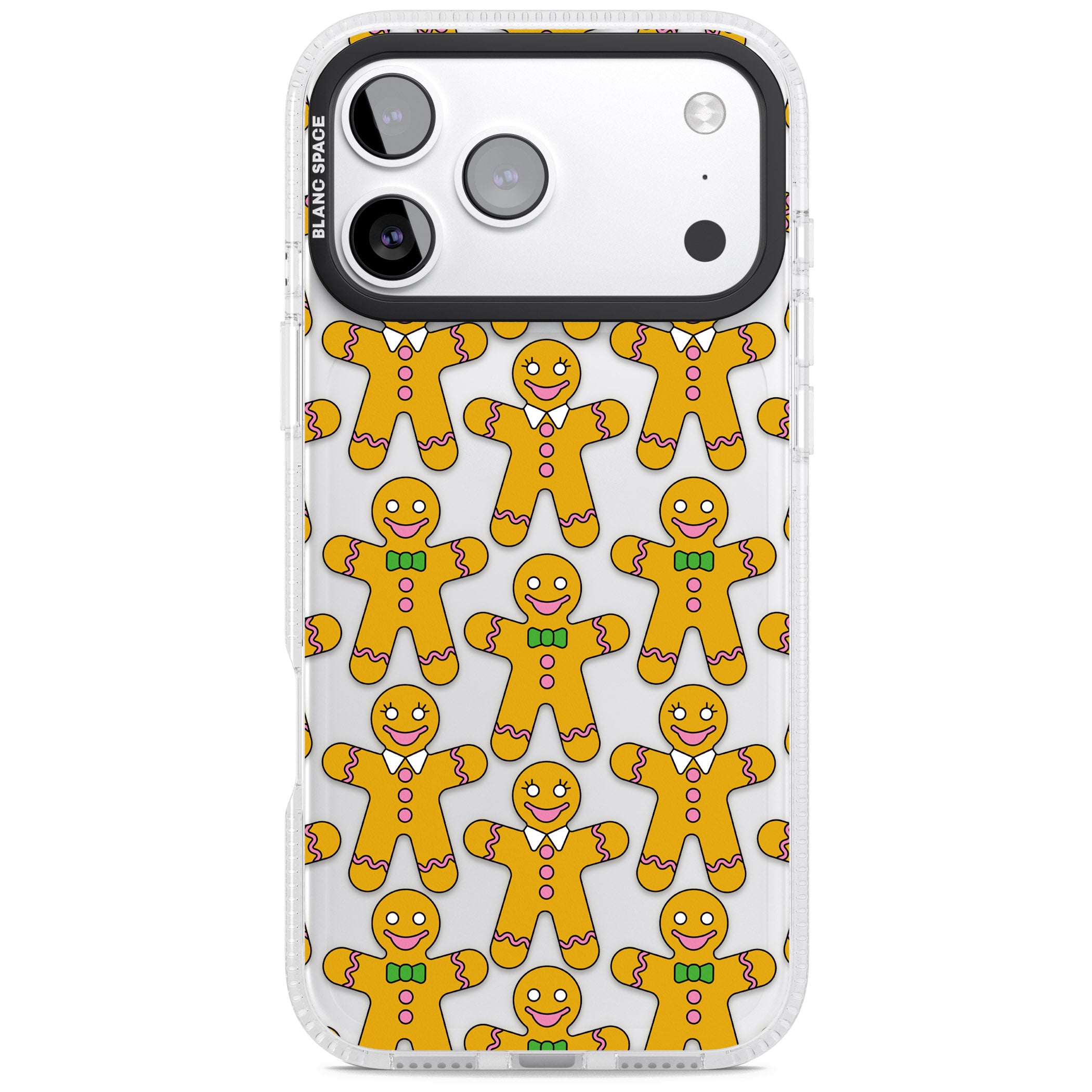 Gingerbread Cookie Pattern iPhone 17 Pro Max Impact Air Clear Phone Case