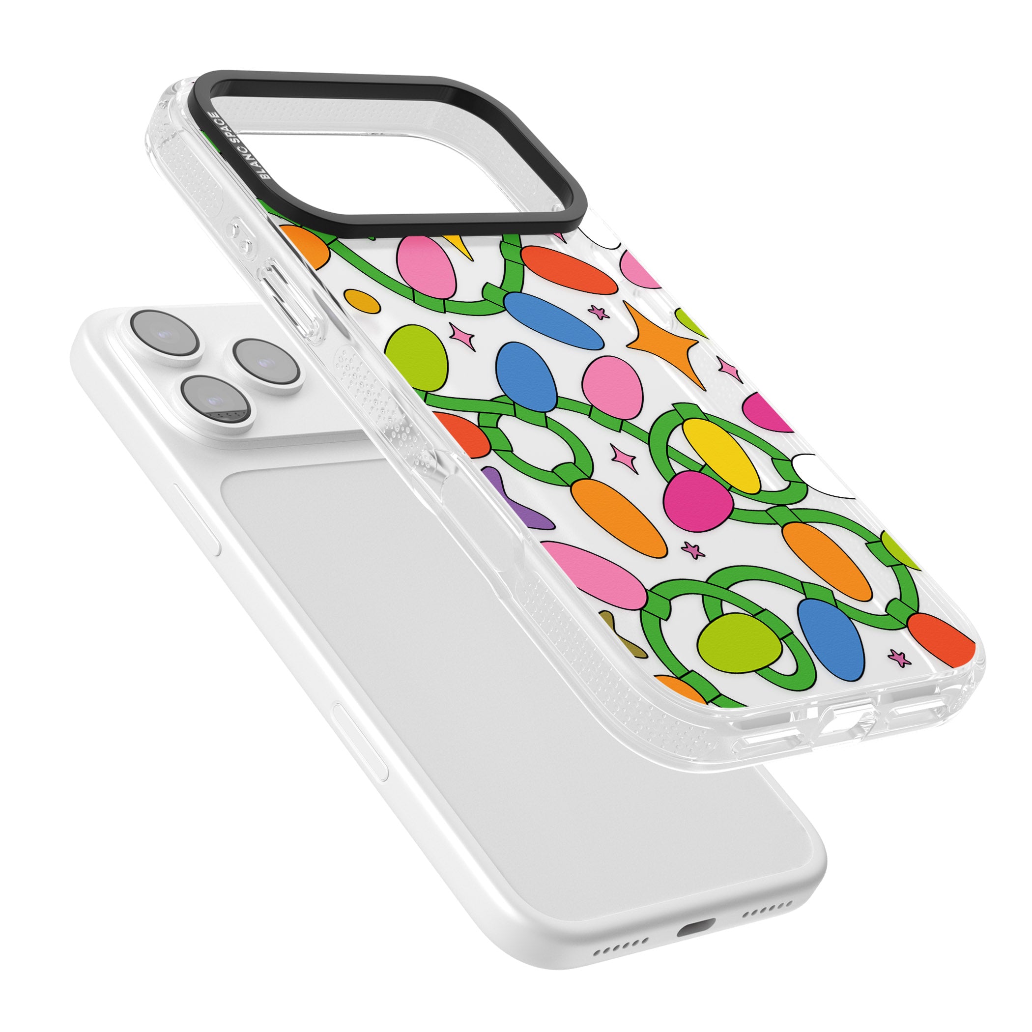Festive Lights Pattern iPhone 17 Pro Max Impact Air Clear Phone Case Colours