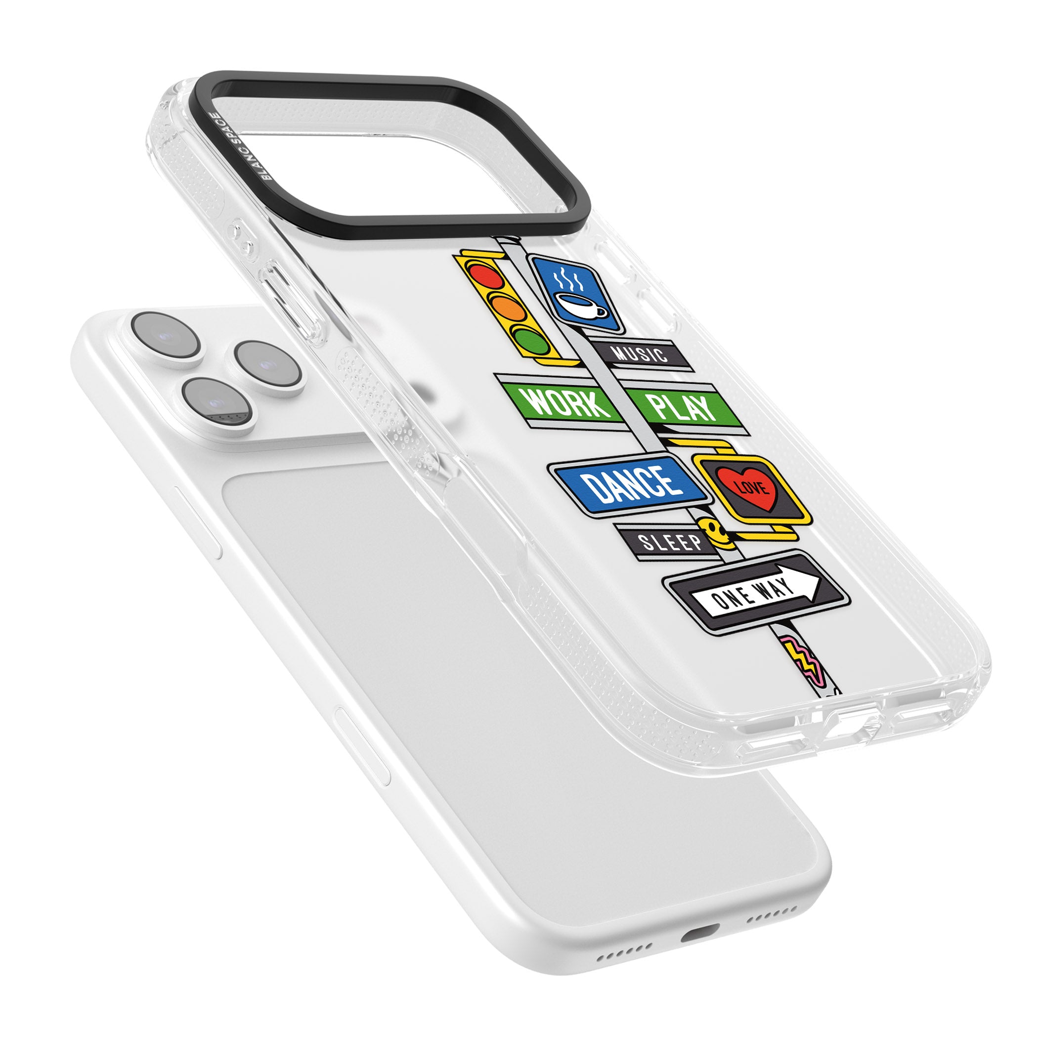 Mood Street Signs iPhone 17 Pro Impact Air Clear Phone Case Colours