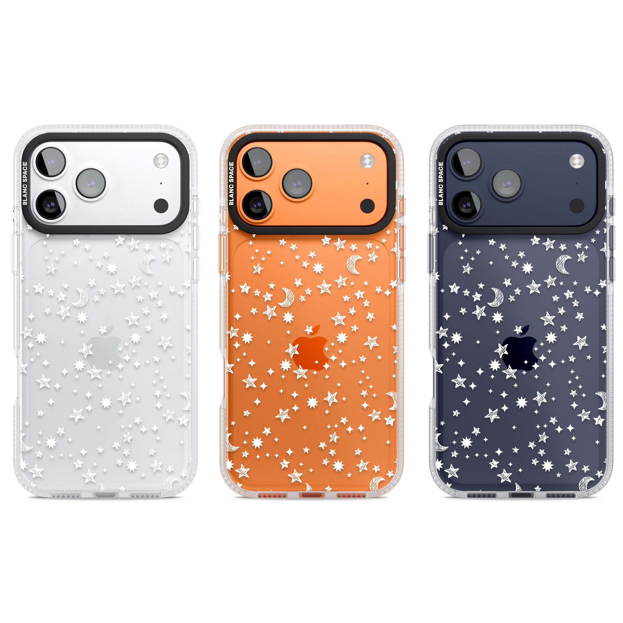 White Cosmic Galaxy Pattern iPhone 17 Pro Impact Air Clear Phone Case APT Impact Protection