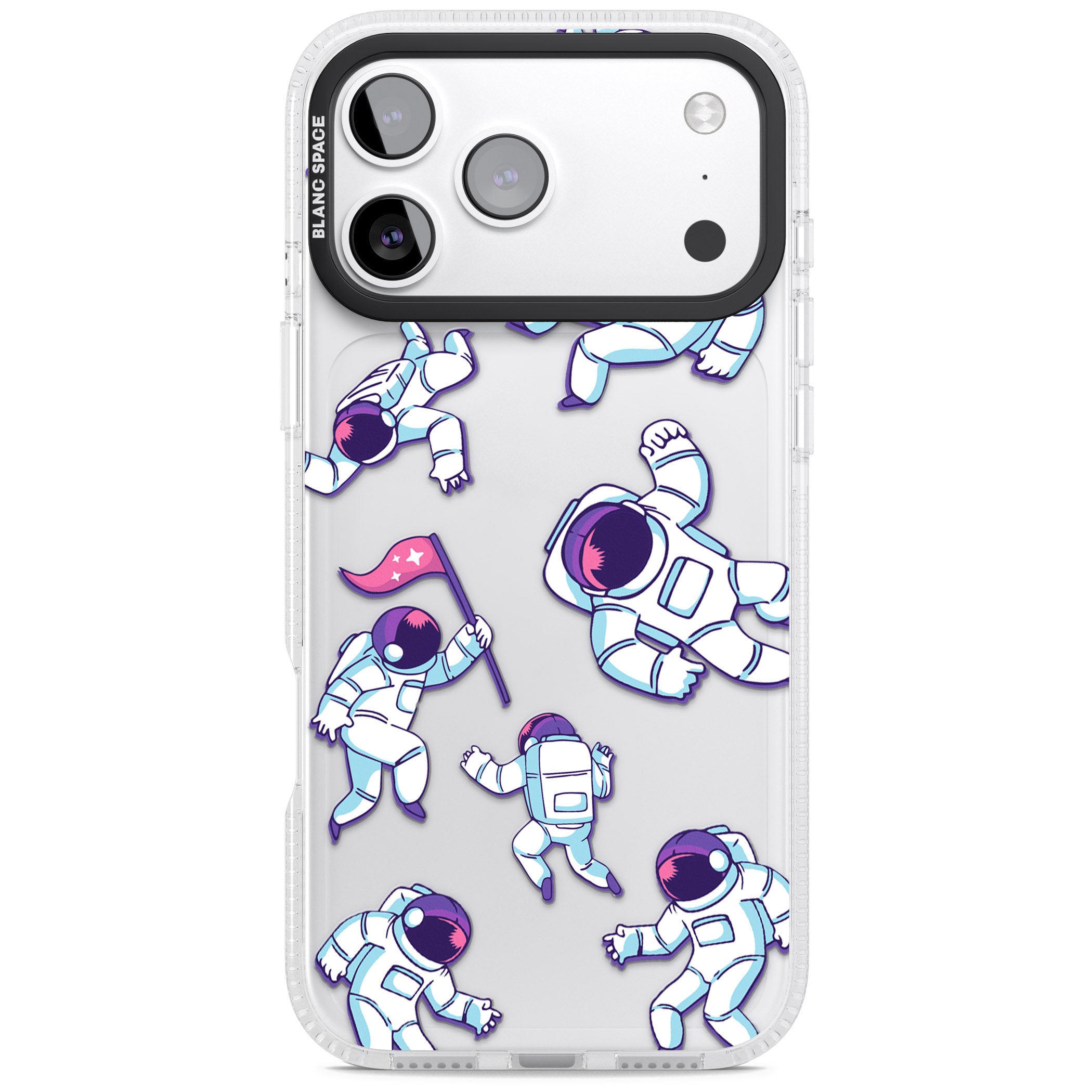 Astronaut Pattern iPhone 17 Pro Max Impact Air Clear Phone Case
