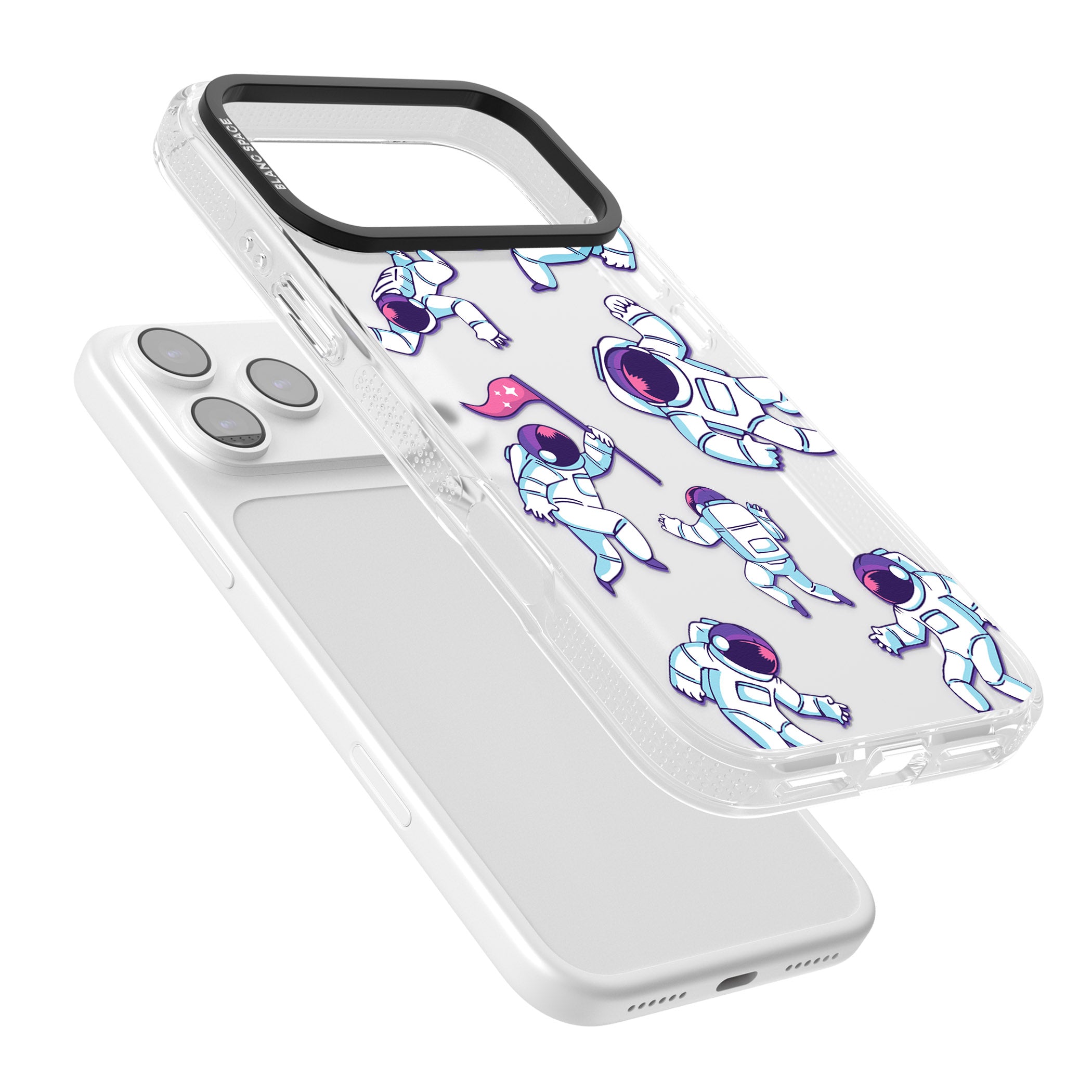 Astronaut Pattern iPhone 17 Pro Max Impact Air Clear Phone Case Colours