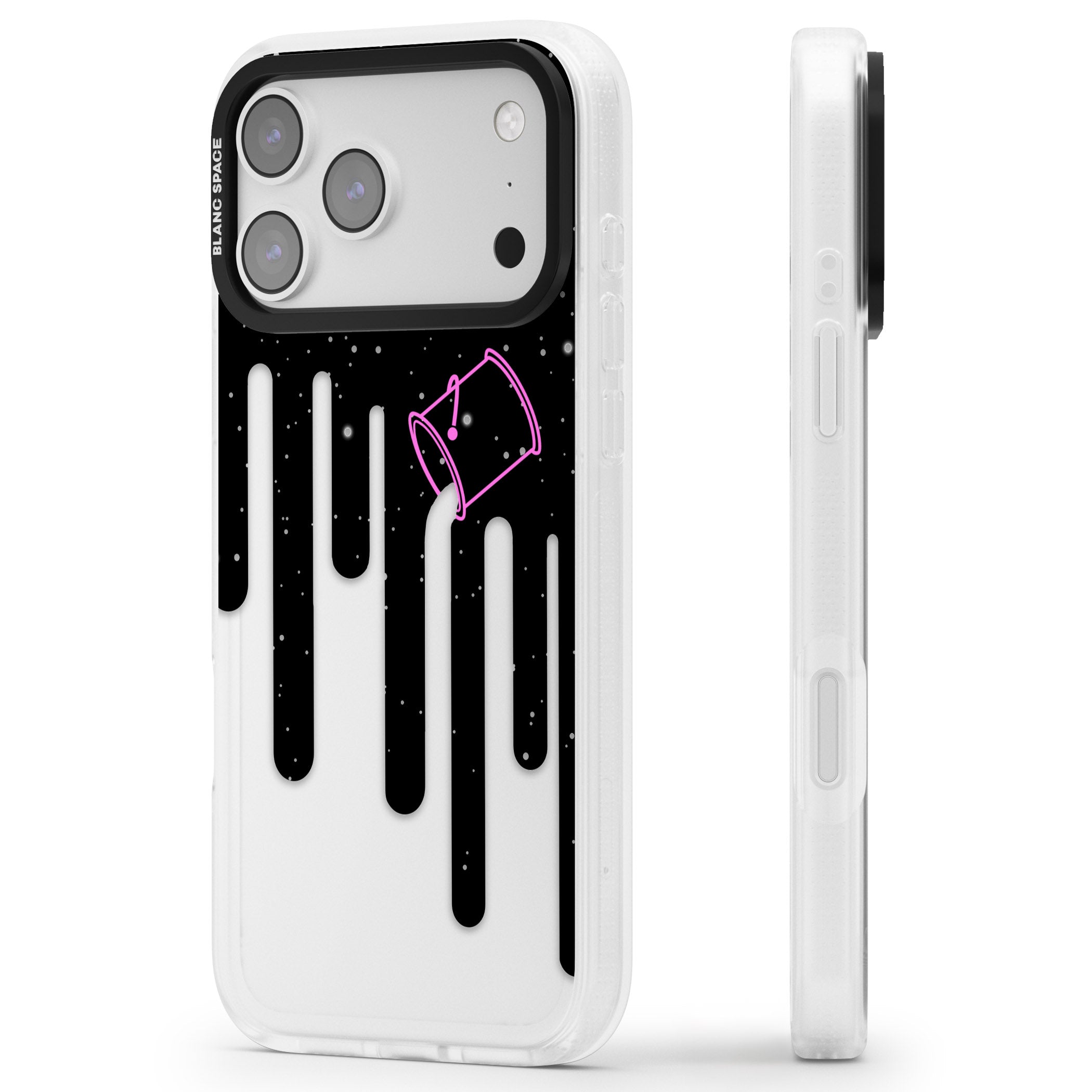 Cosmic Drip iPhone 17 Pro Max Impact Air Clear Phone Case Side Profile