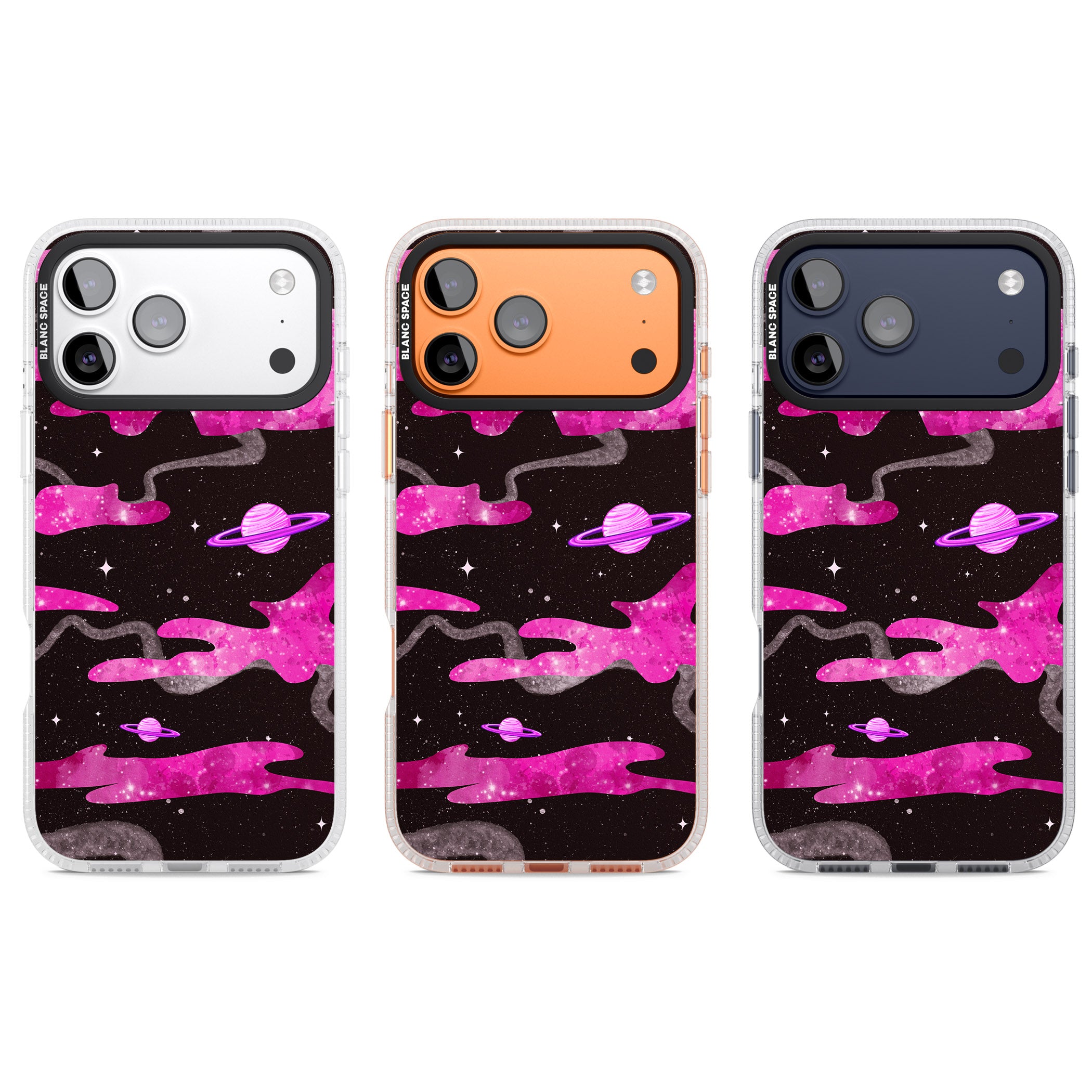 Pink Galaxy iPhone 17 Pro Impact Air Clear Phone Case APT Impact Protection