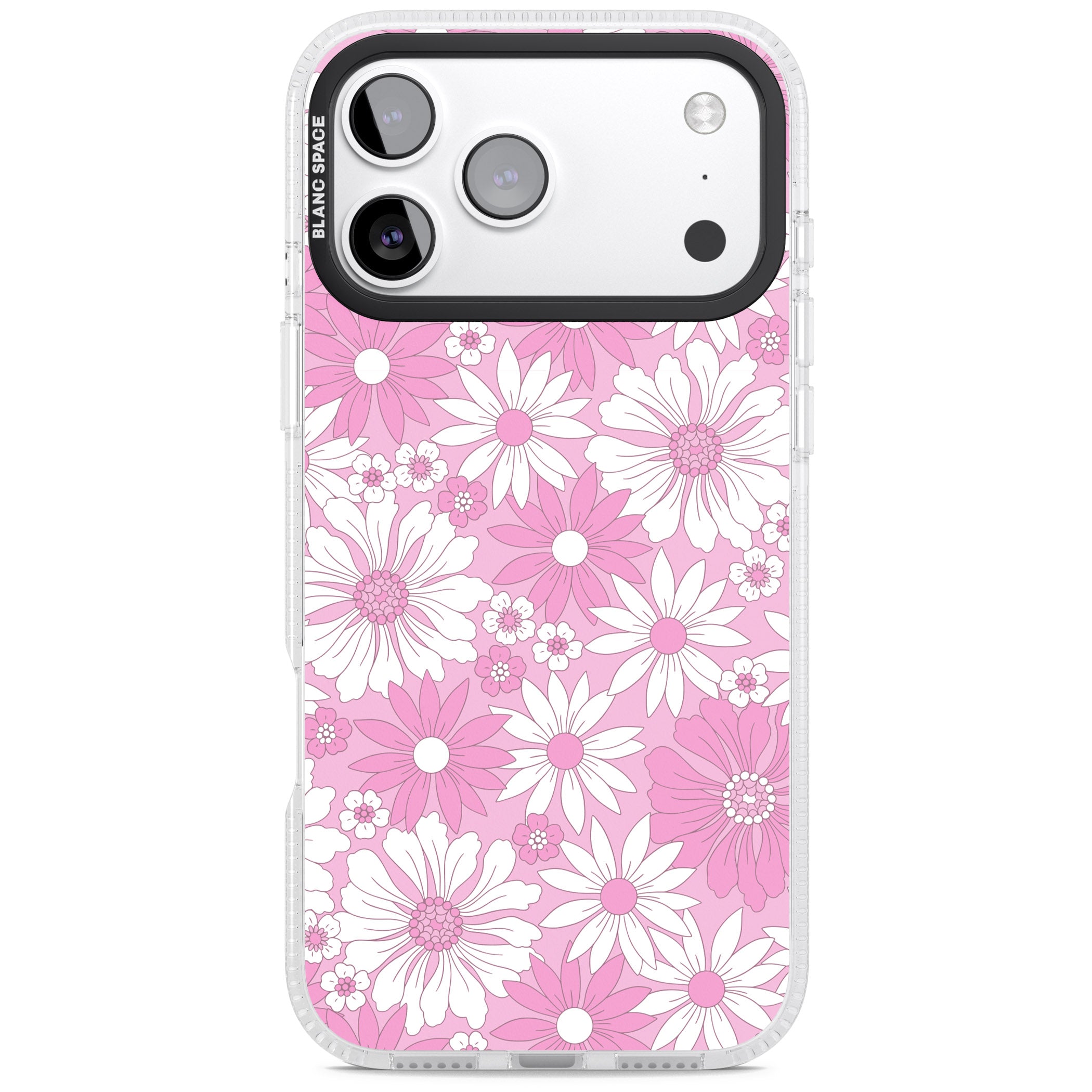 Pink White Flowers iPhone 17 Pro Max Impact Air Clear Phone Case