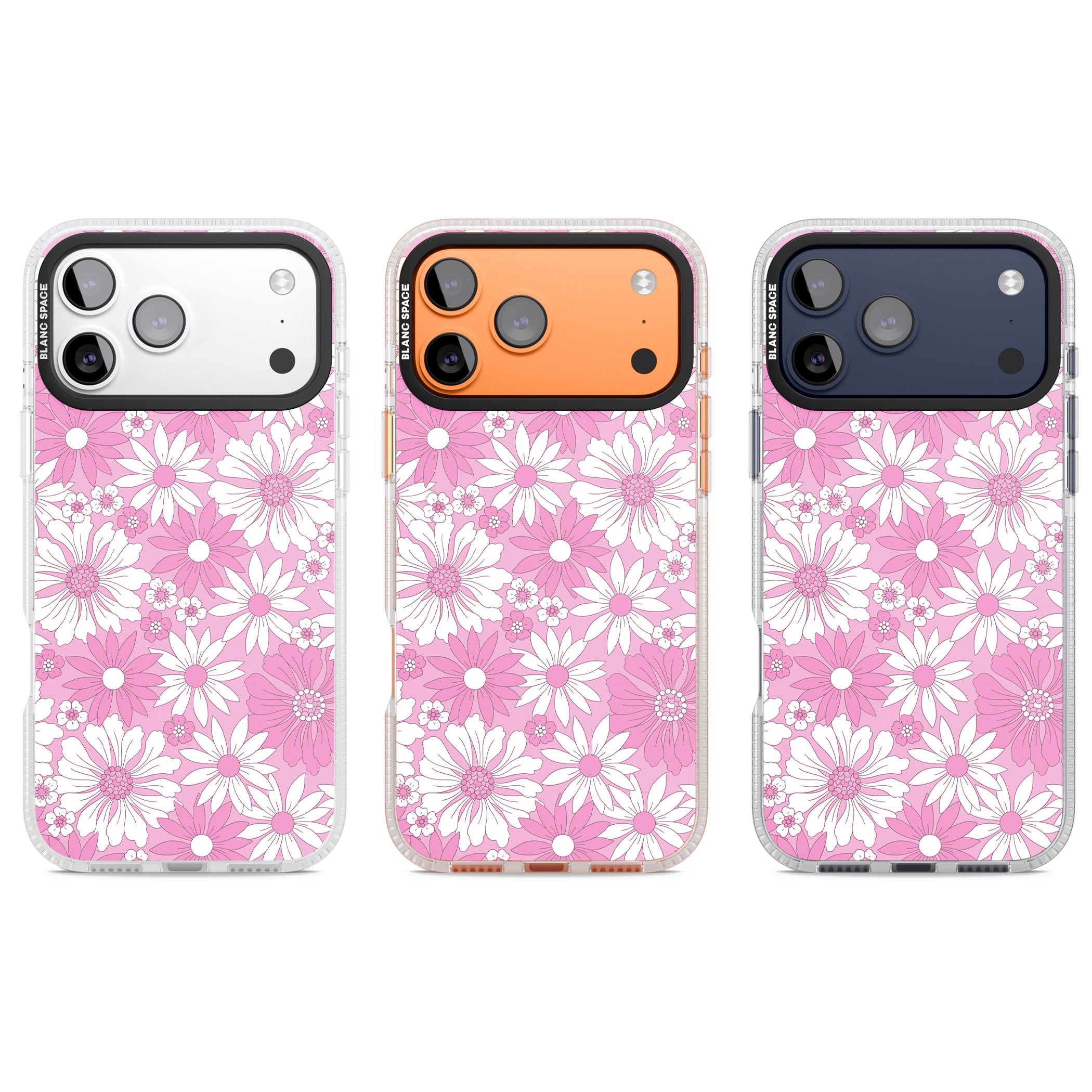 Pink White Flowers iPhone 17 Pro Impact Air Clear Phone Case APT Impact Protection