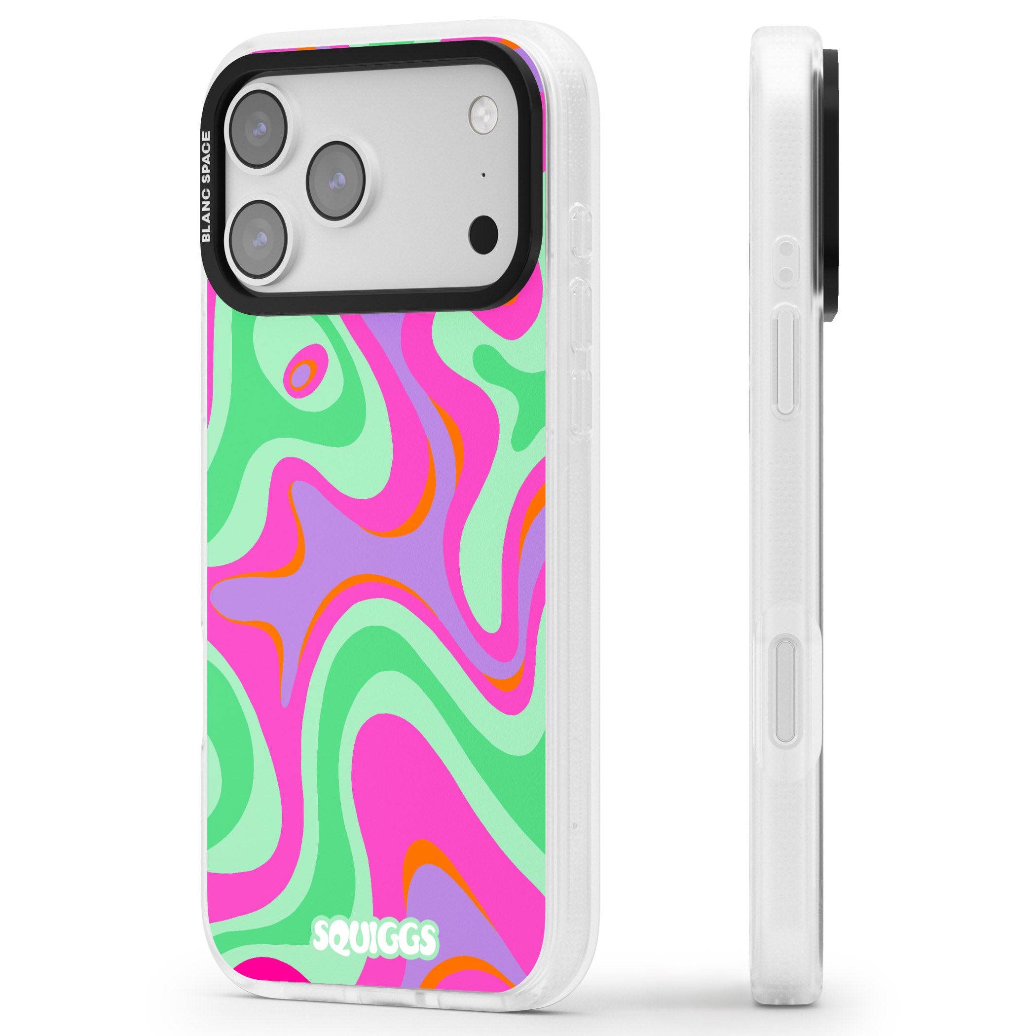 Pink Lava iPhone 17 Pro Max Impact Air Clear Phone Case Side Profile