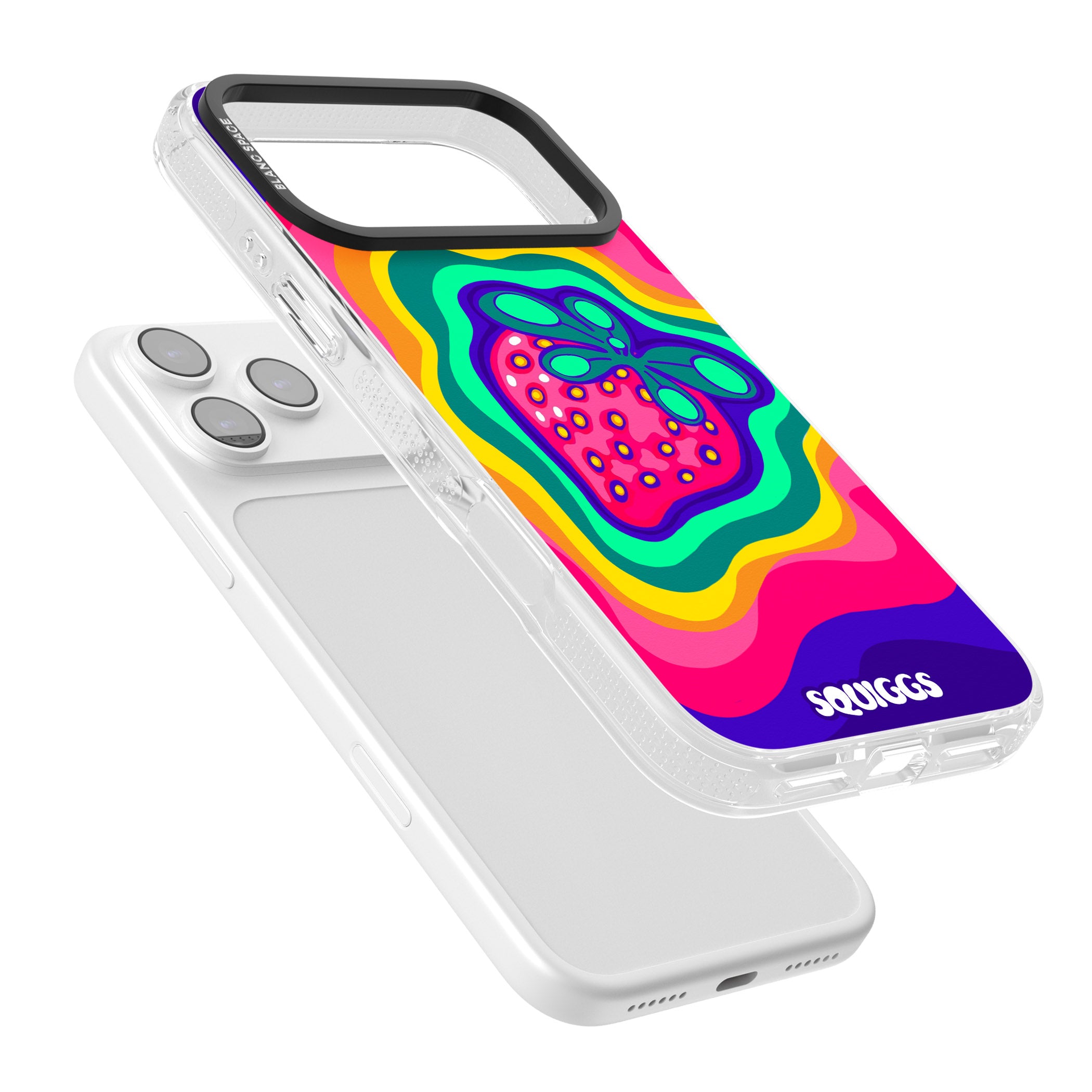 Strawberry Rainbow iPhone 17 Pro Max Impact Air Clear Phone Case Colours