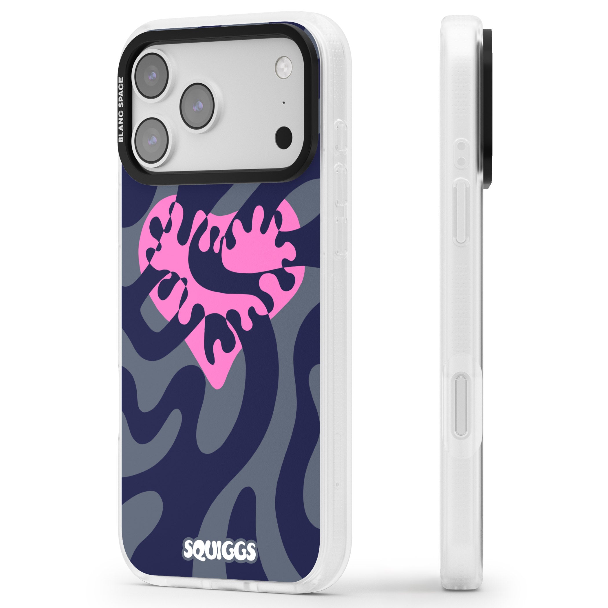 Abstract Heart iPhone 17 Pro Impact Air Clear Phone Case Side Profile