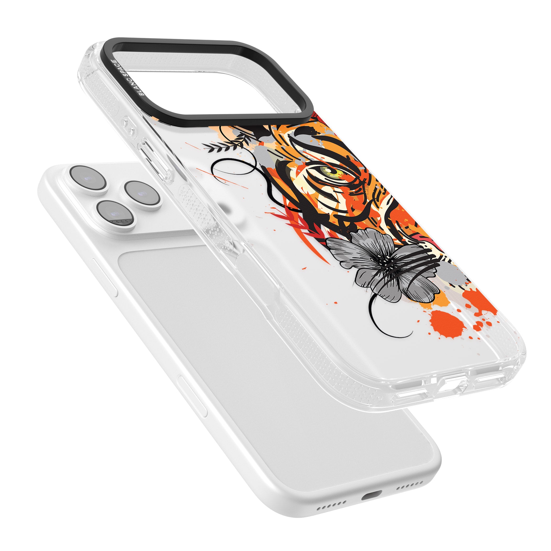 Sugar Skull Tiger iPhone 17 Pro Impact Air Clear Phone Case Colours