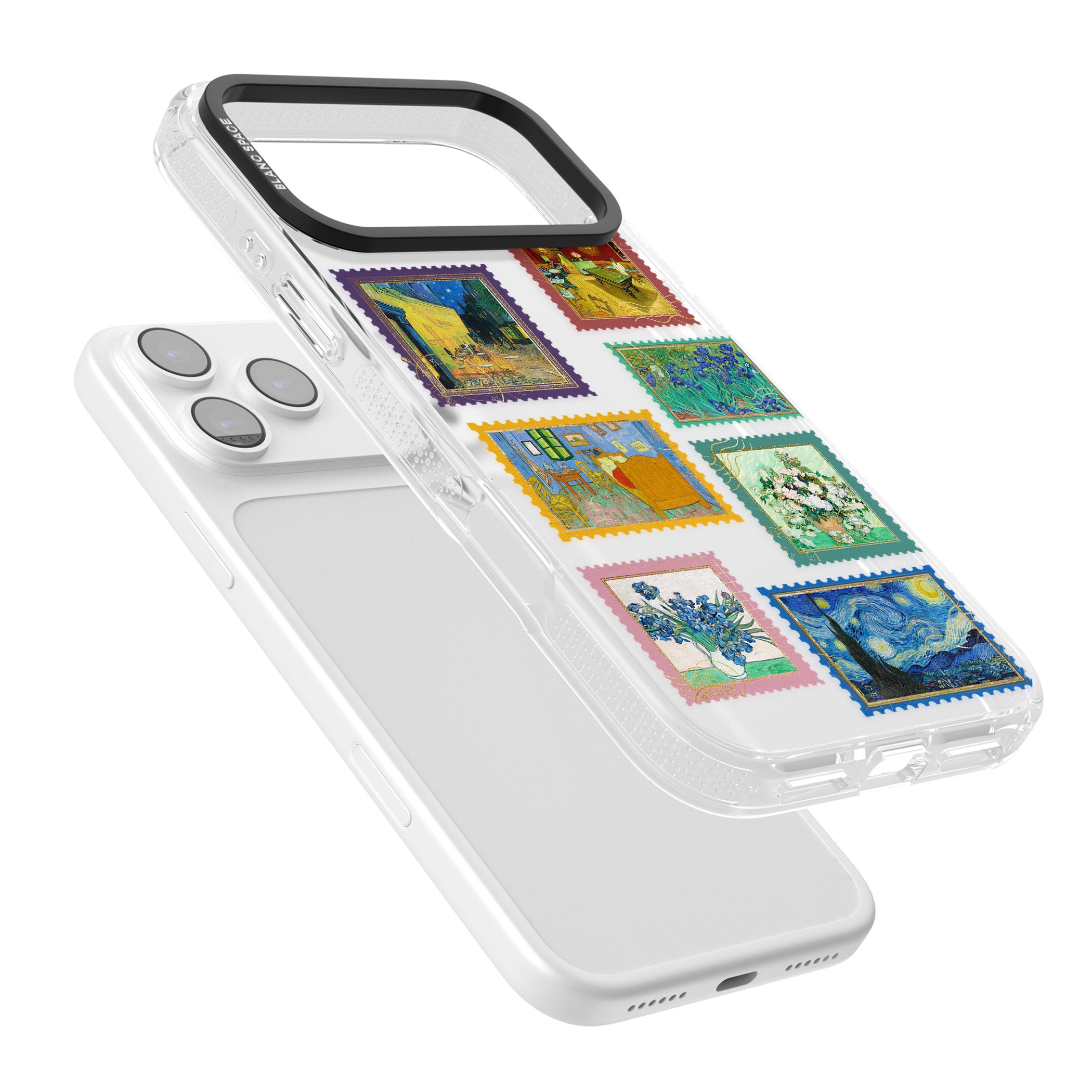 Colourful Vintage Art Stamps iPhone 17 Pro Max Impact Air Clear Phone Case Colours