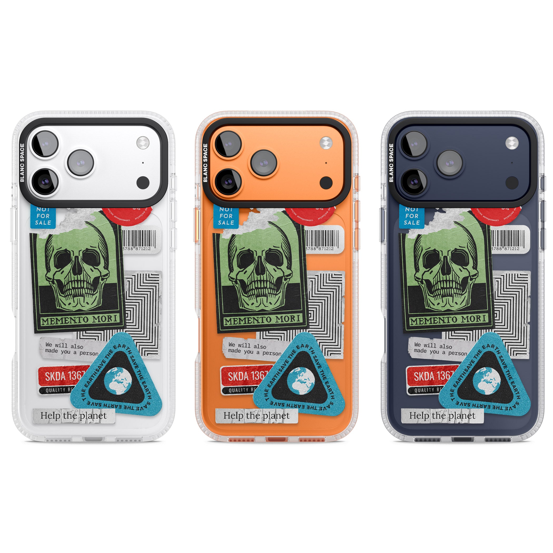 Skull Sticker Mix iPhone 17 Pro Impact Air Clear Phone Case APT Impact Protection