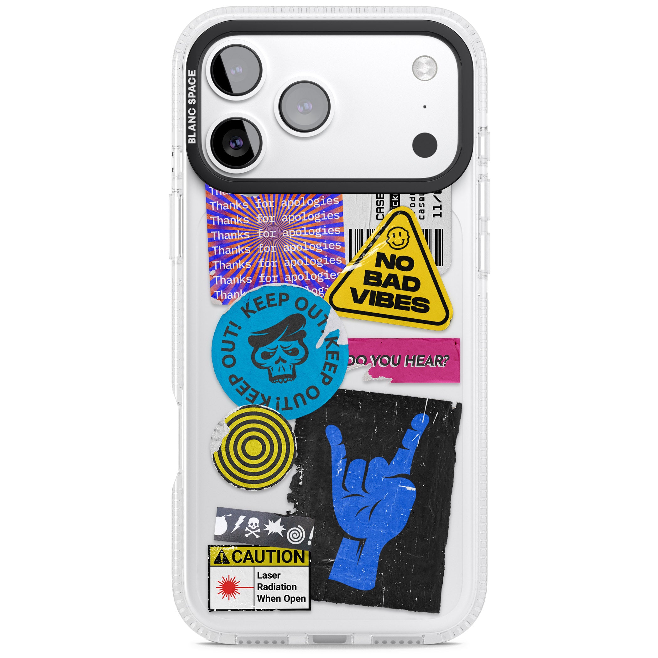 No Bad Vibes Sticker Mix iPhone 17 Pro Max Impact Air Clear Phone Case