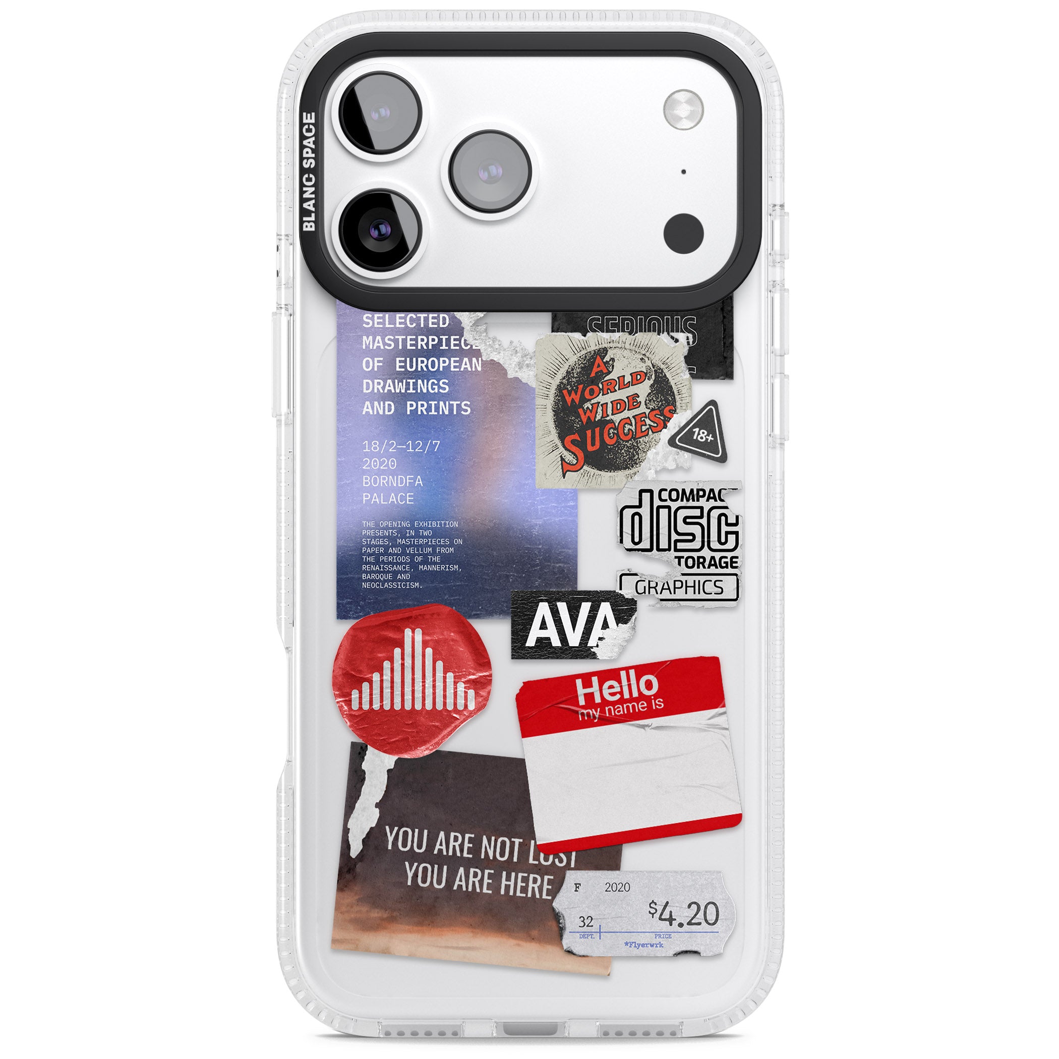 Red & Black Sticker Mix iPhone 17 Pro Max Impact Air Clear Phone Case