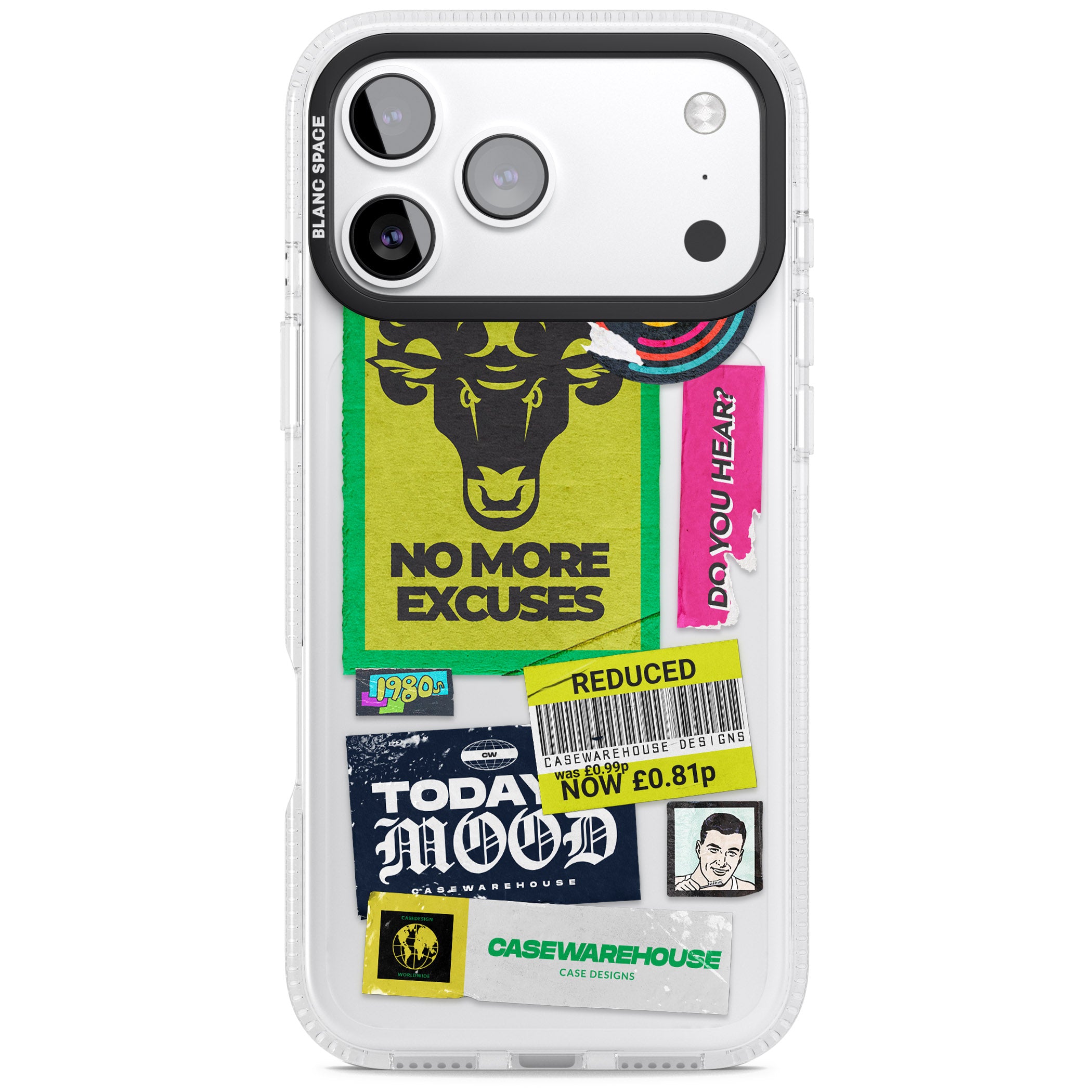 No More Excuses Sticker Mix iPhone 17 Pro Impact Air Clear Phone Case