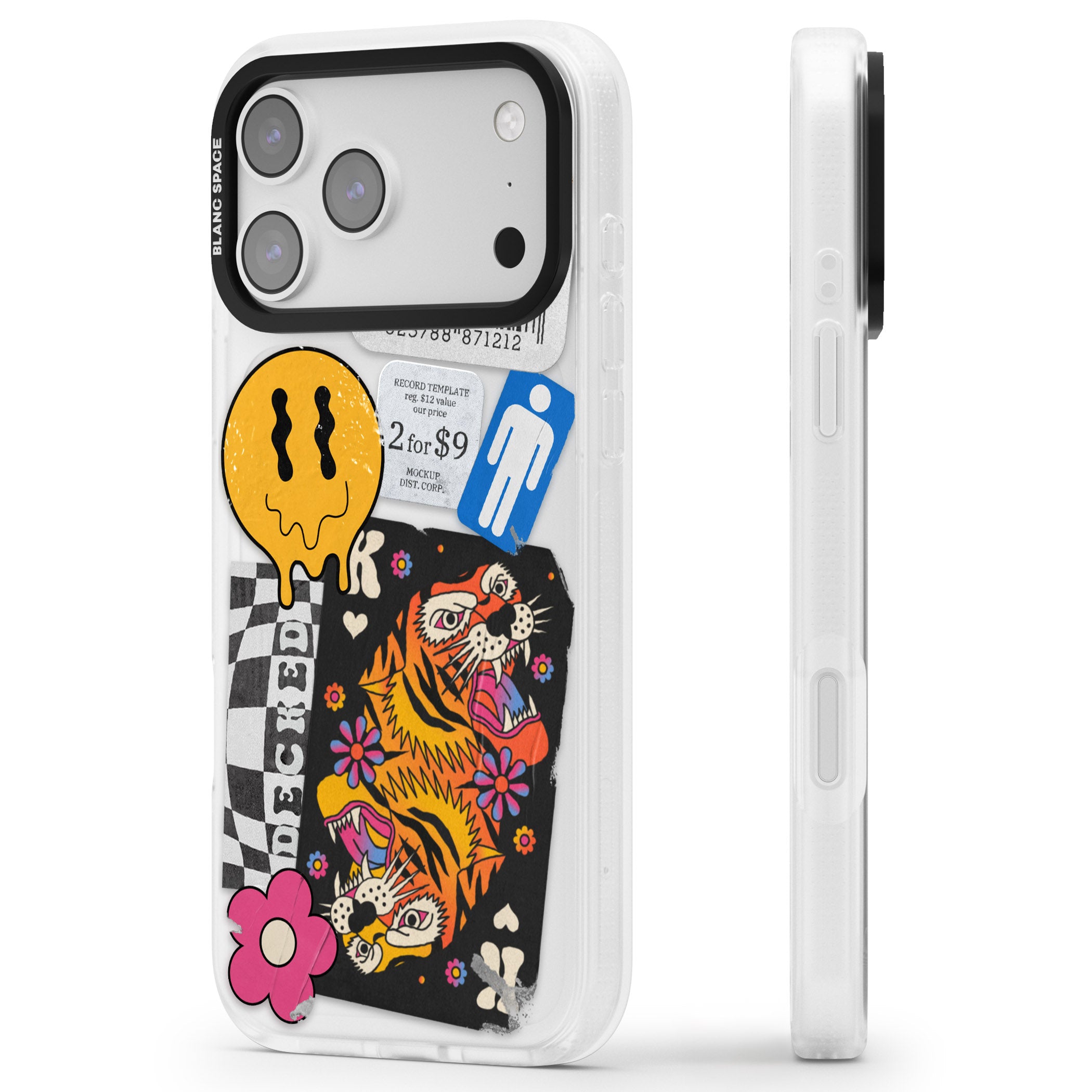 Electric Vibes iPhone 17 Pro Max Impact Air Clear Phone Case Side Profile