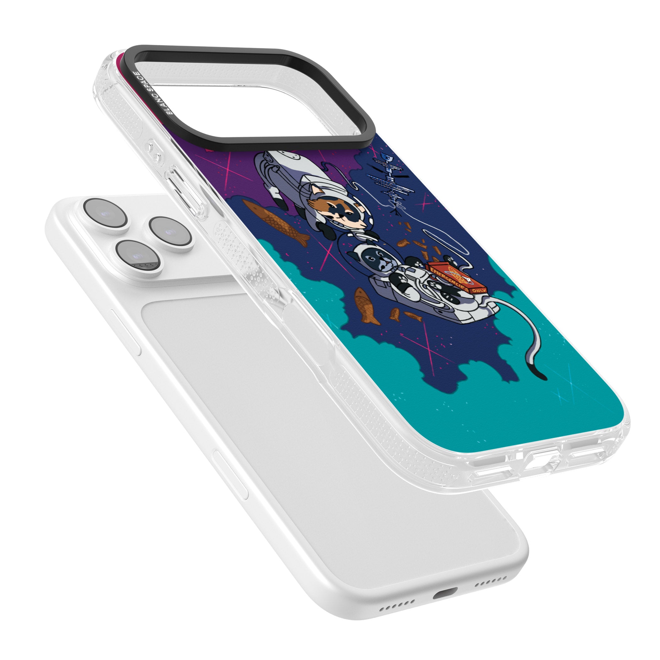 Cats In Space iPhone 17 Pro Max Impact Air Clear Phone Case Colours