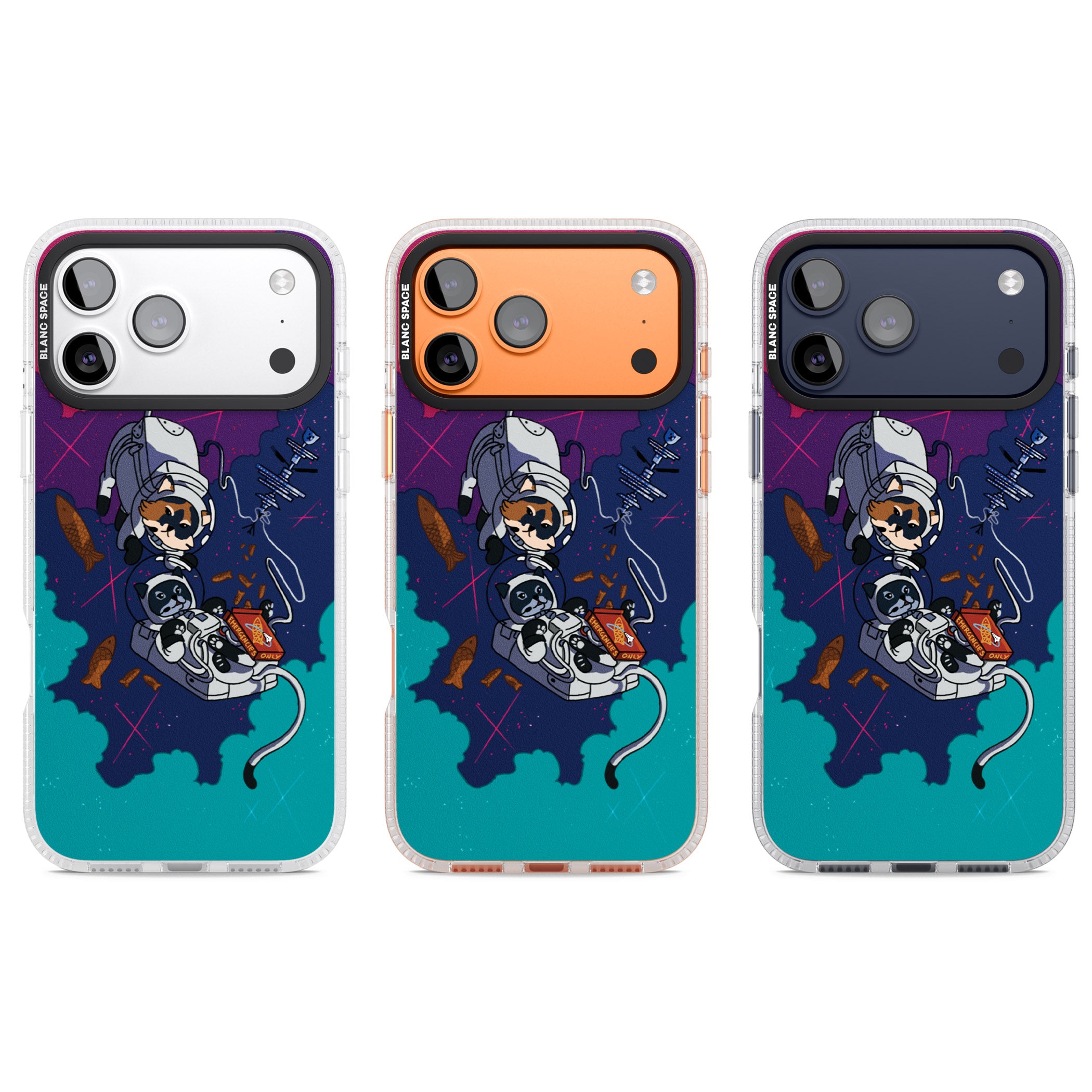Cats In Space iPhone 17 Pro Impact Air Clear Phone Case APT Impact Protection