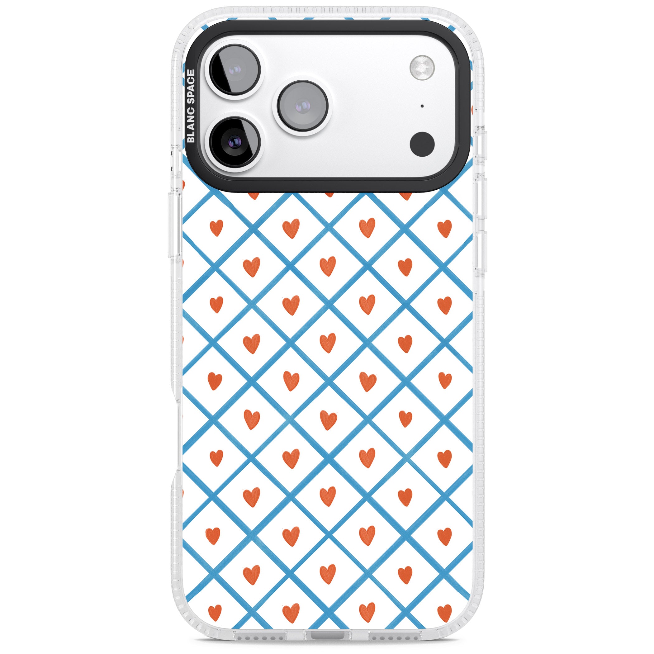 Lattice Love Hearts iPhone 17 Pro Max Impact Air Clear Phone Case