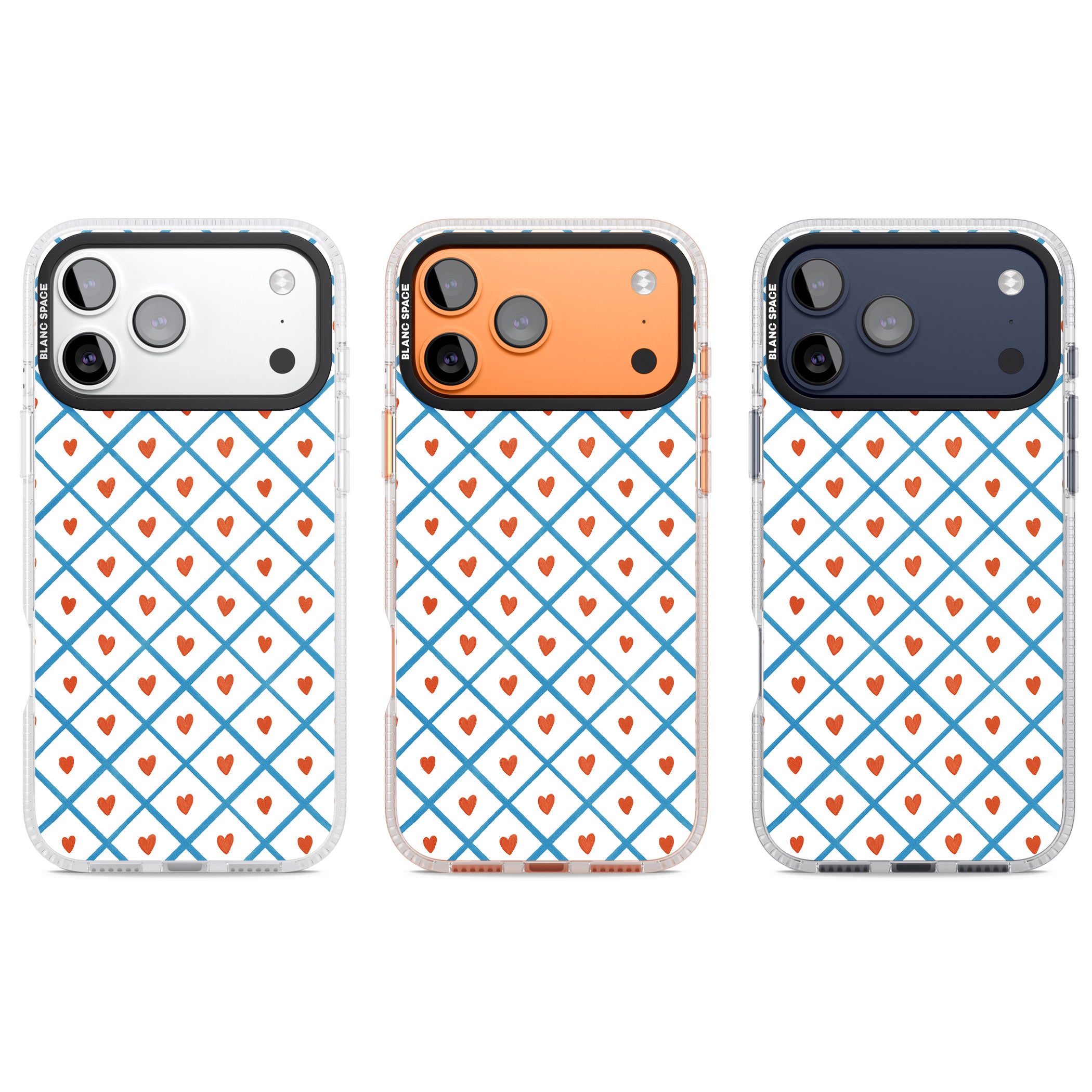 Lattice Love Hearts iPhone 17 Pro Impact Air Clear Phone Case APT Impact Protection
