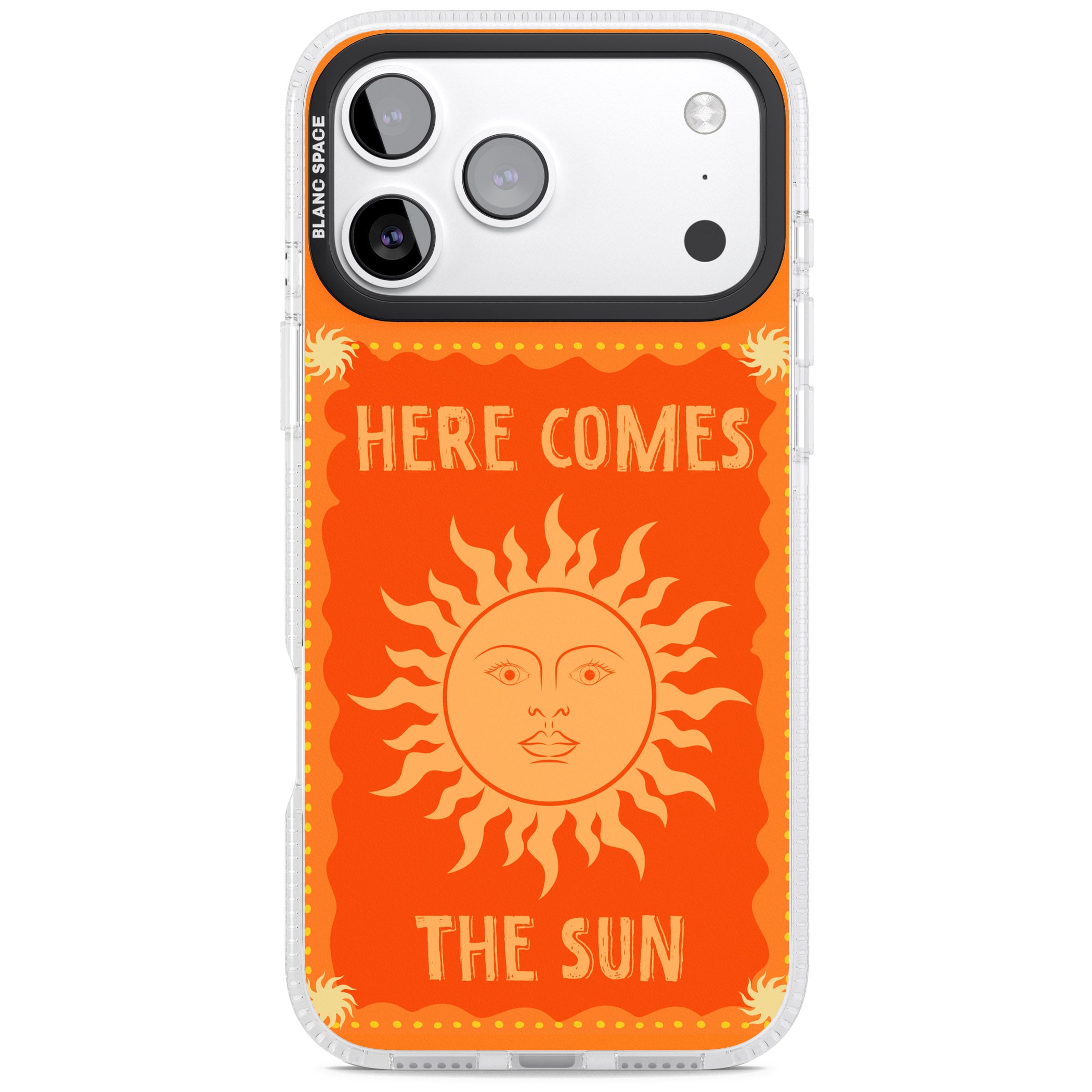 Retro Here Comes The Sun iPhone 17 Pro Impact Air Clear Phone Case
