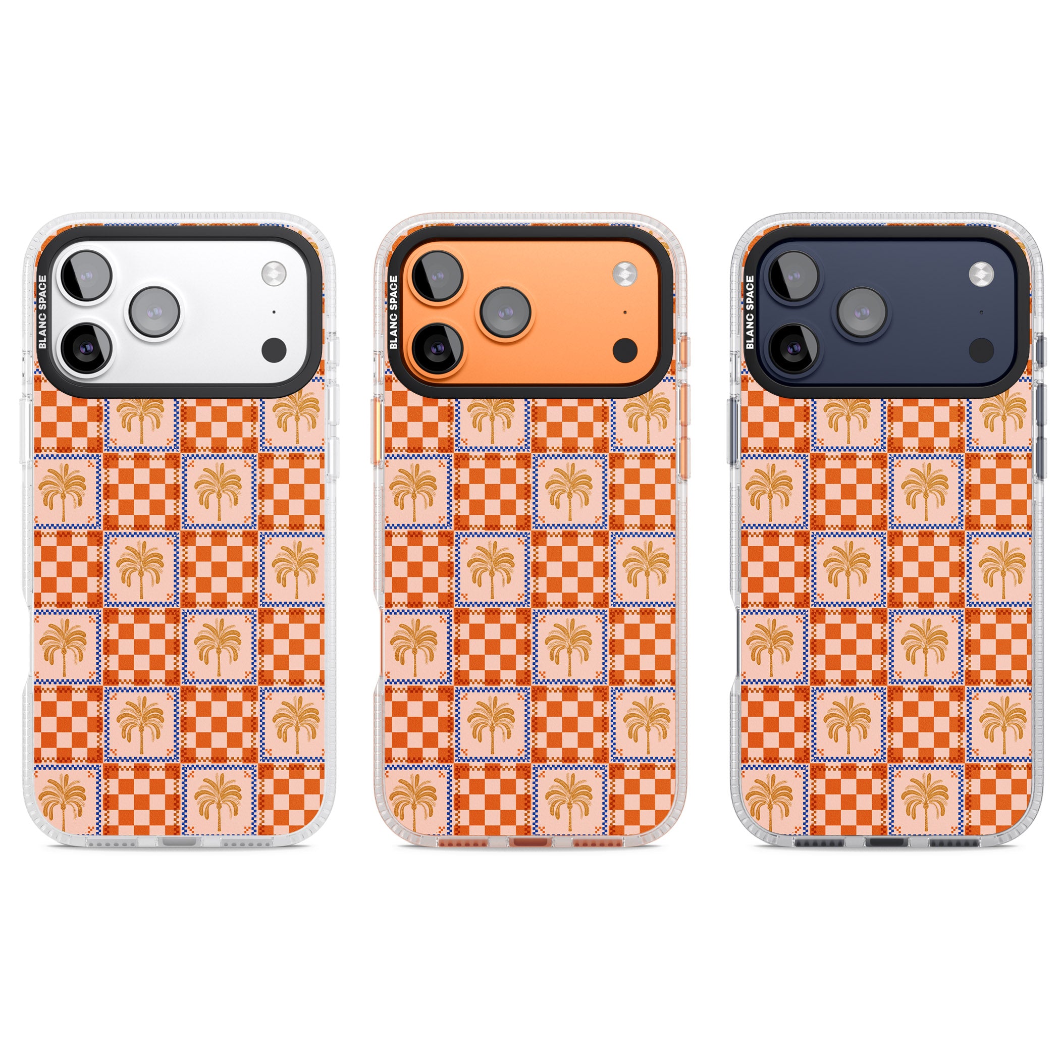 Terracotta Summer Checked iPhone 17 Pro Impact Air Clear Phone Case APT Impact Protection