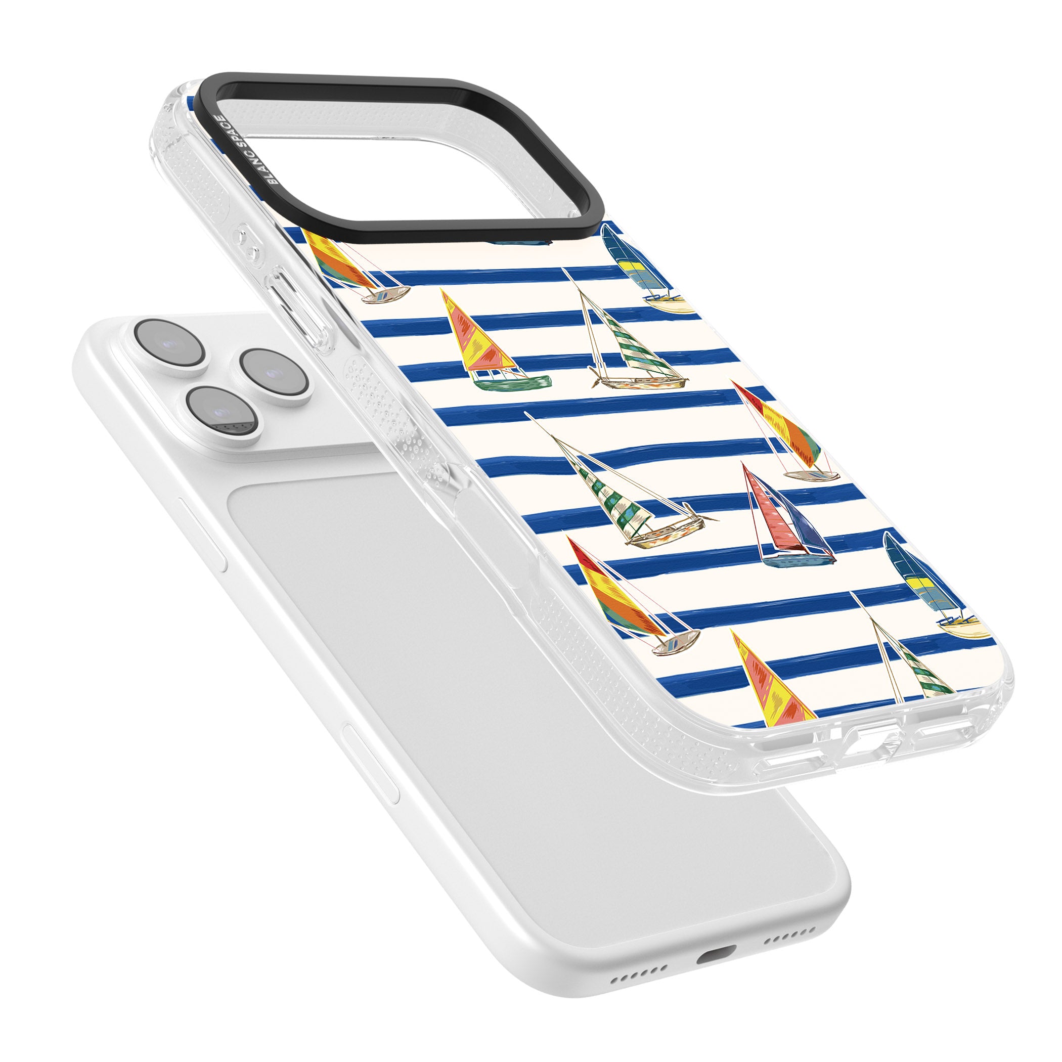 Coastal Sailboats iPhone 17 Pro Impact Air Clear Phone Case Colours