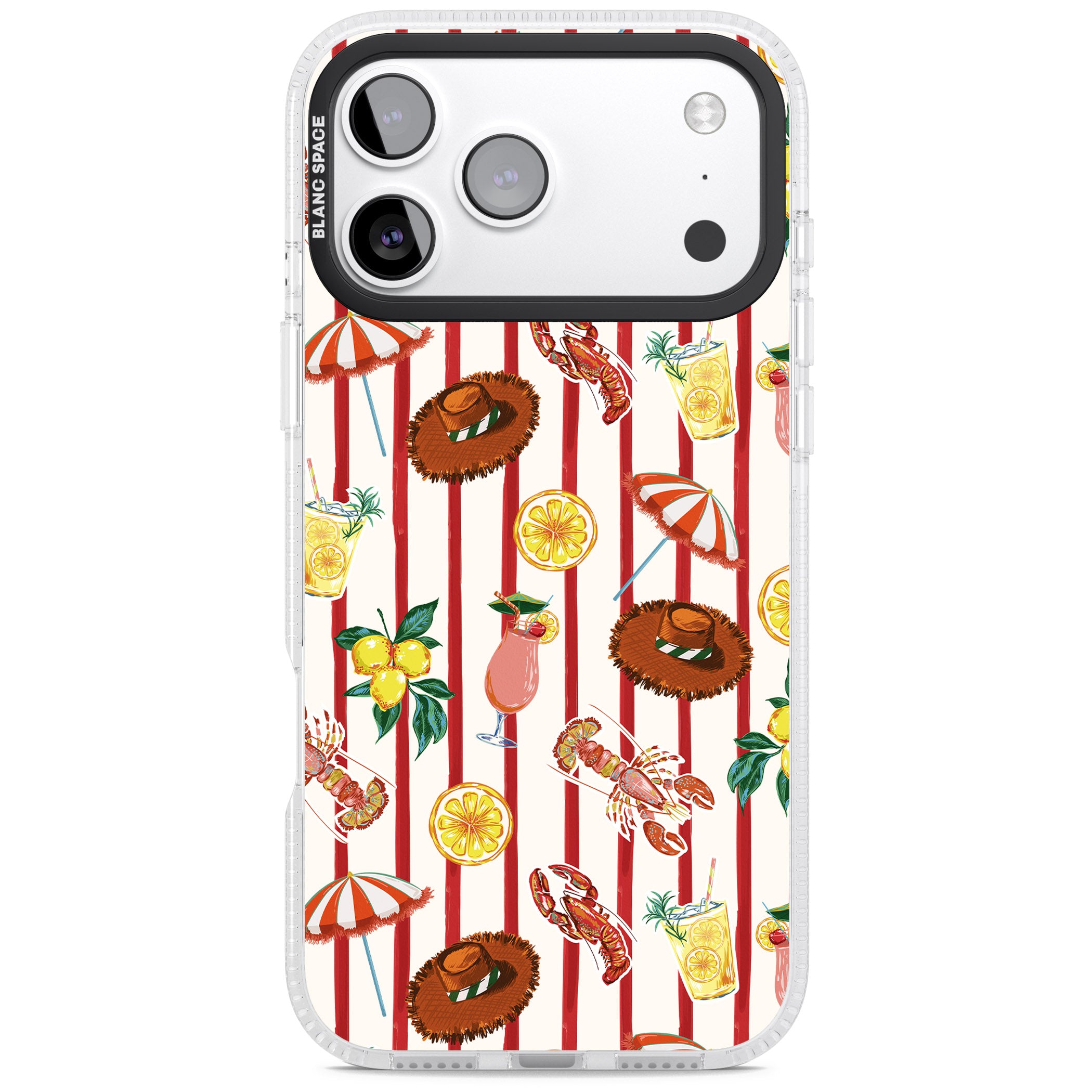 Italian Beach Pattern iPhone 17 Pro Max Impact Air Clear Phone Case