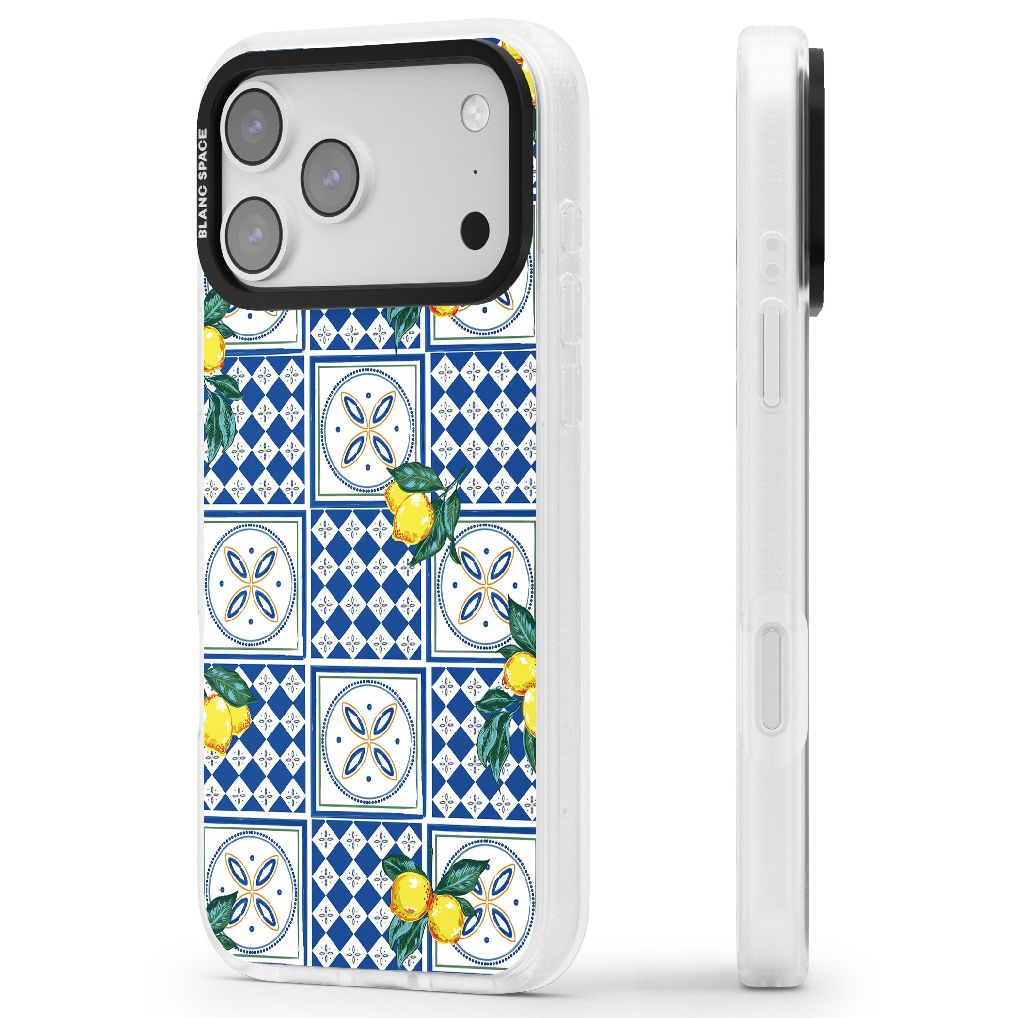 Lemon Tiles iPhone 17 Pro Impact Air Clear Phone Case Side Profile