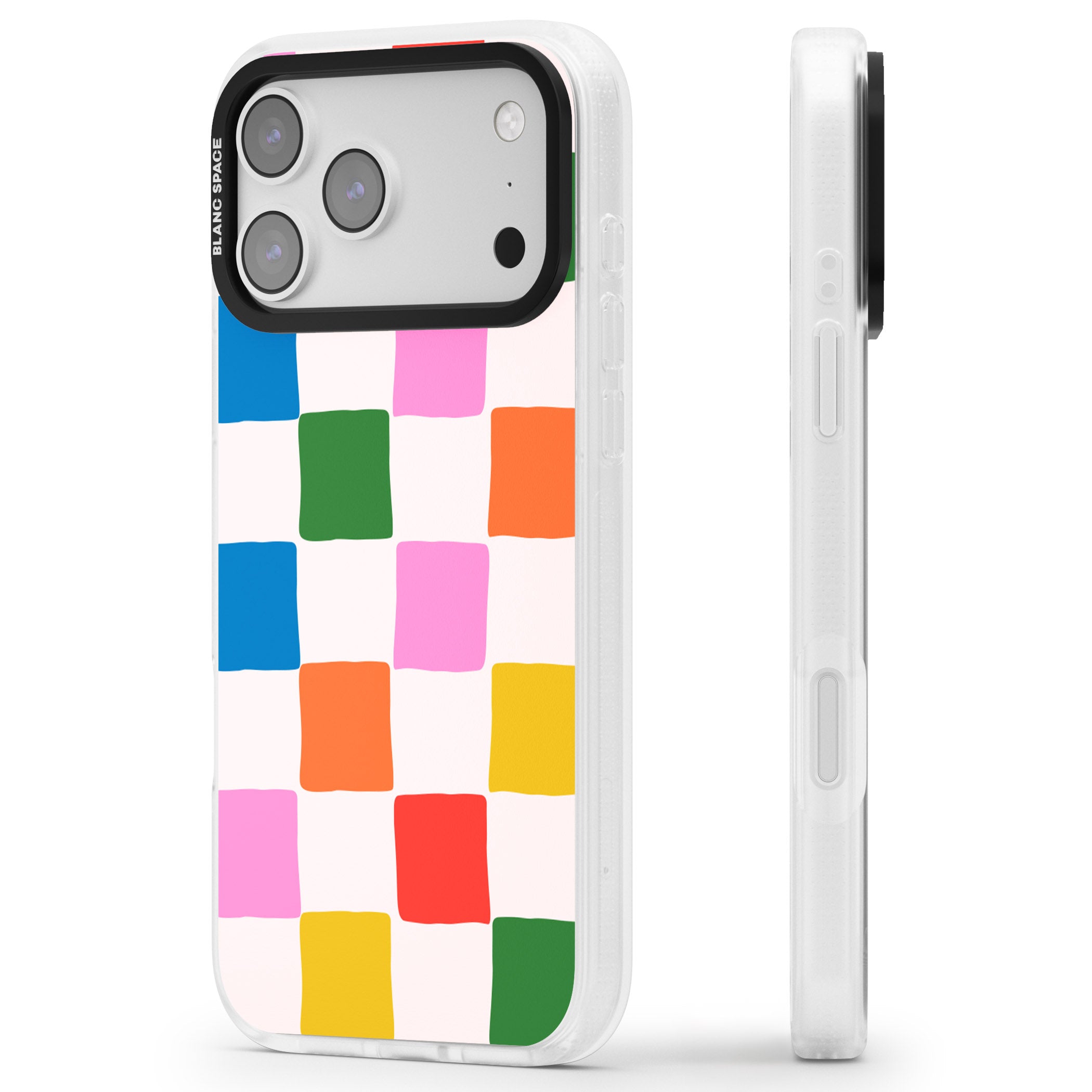 Colour Checked iPhone 17 Pro Impact Air Clear Phone Case Side Profile