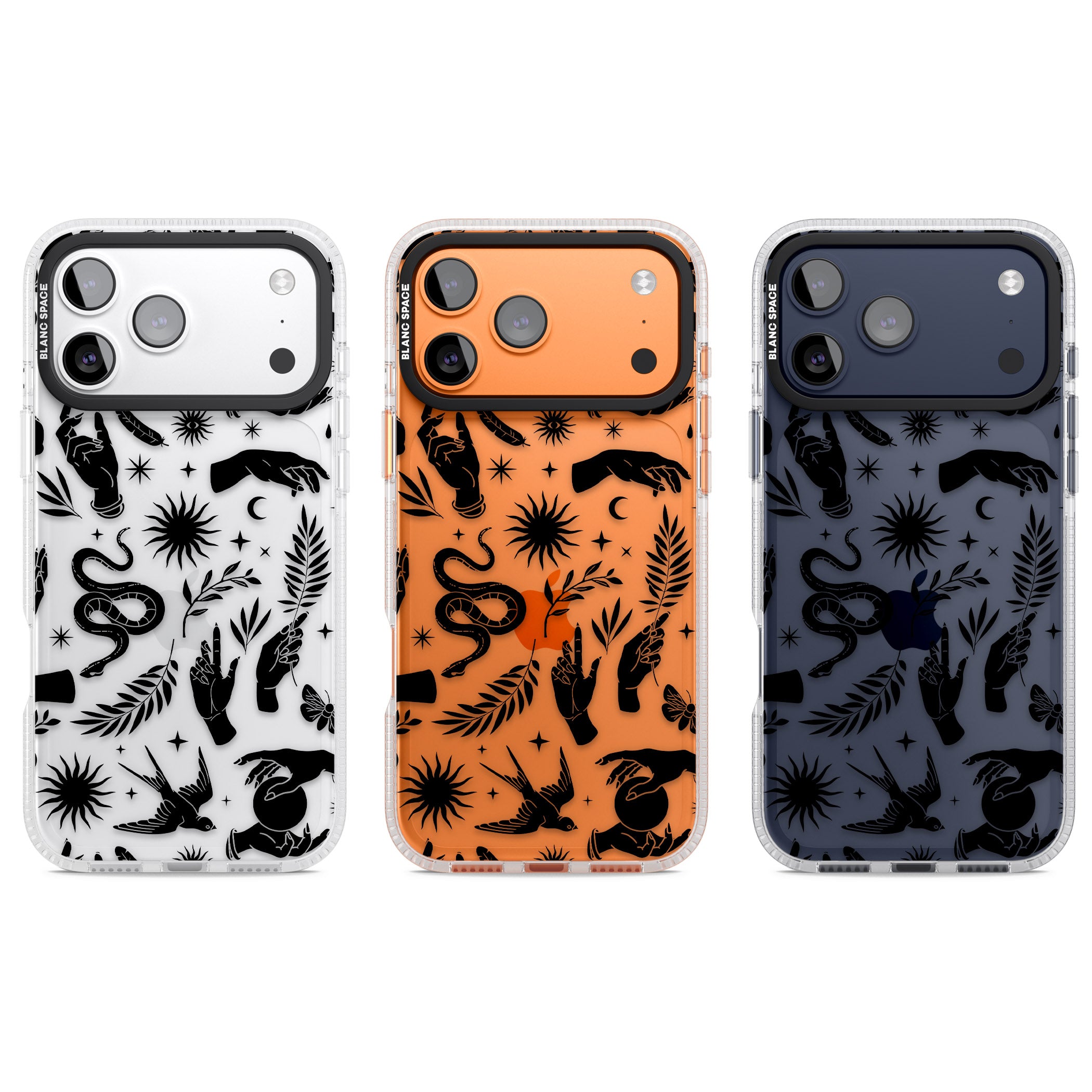 Celestial Pattern (Black) iPhone 17 Pro Impact Air Clear Phone Case APT Impact Protection