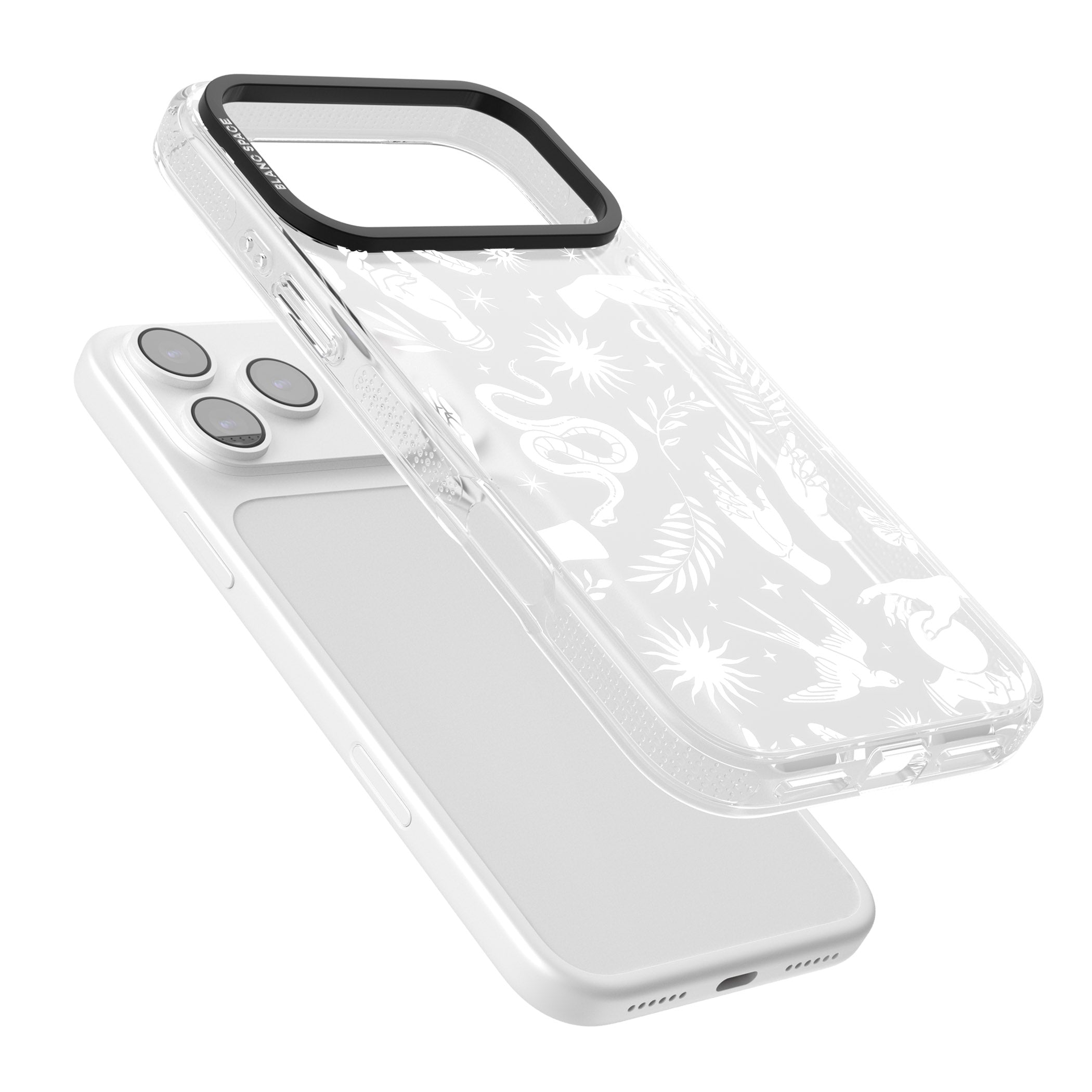 Celestial Pattern (White) iPhone 17 Pro Impact Air Clear Phone Case Colours