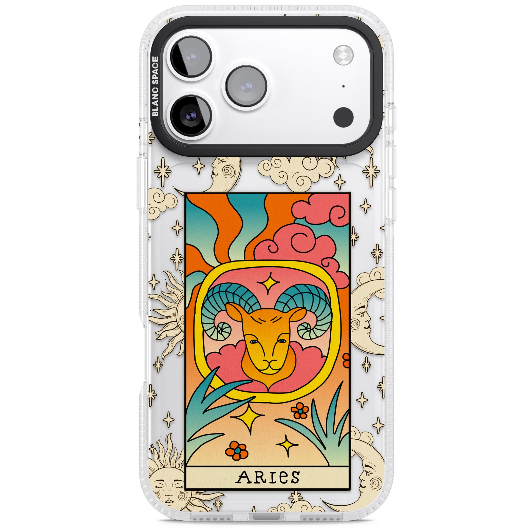 Celestial Zodiac Aries iPhone 17 Pro Impact Air Clear Phone Case