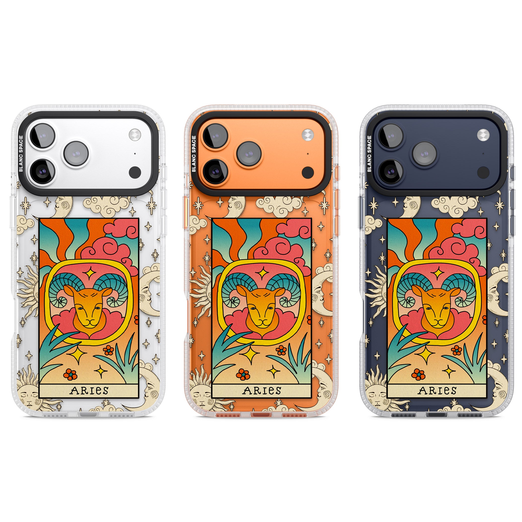 Celestial Zodiac Aries iPhone 17 Pro Impact Air Clear Phone Case APT Impact Protection