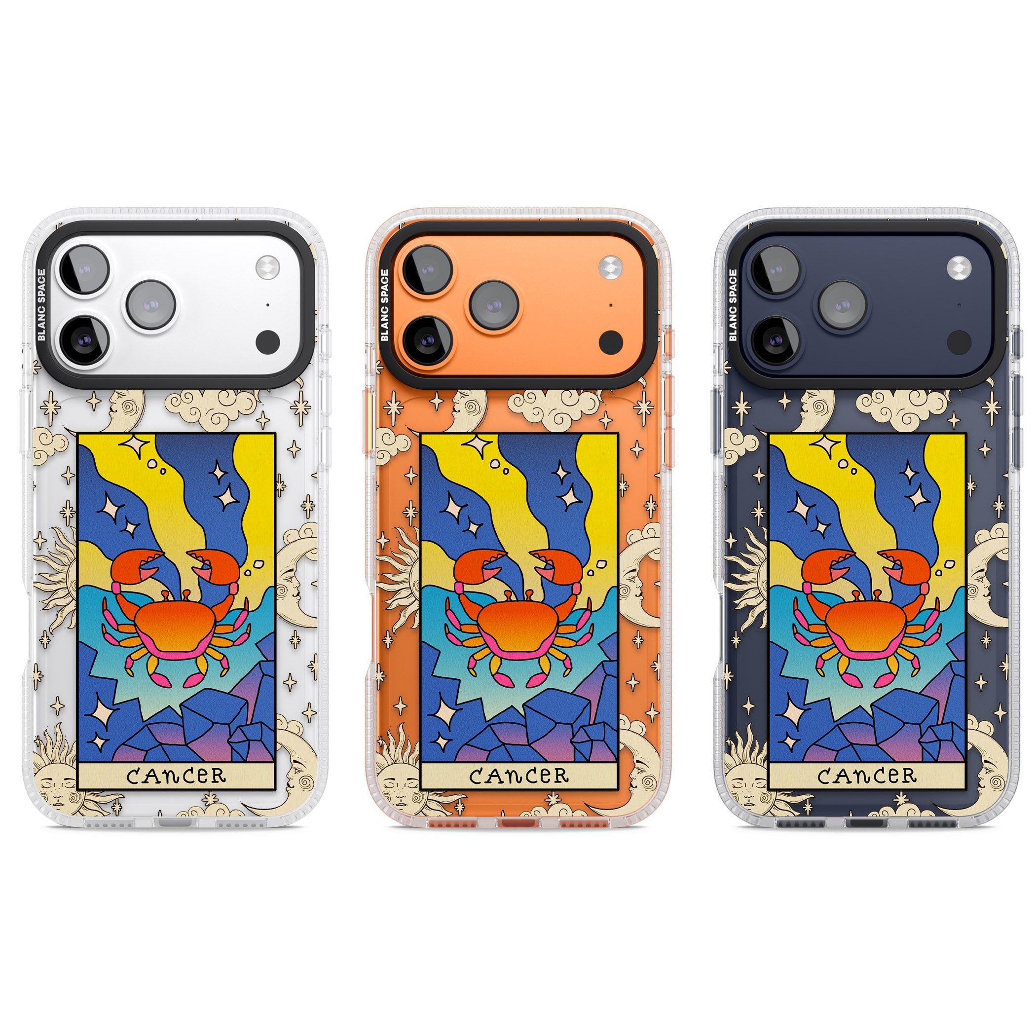 Celestial Zodiac Cancer iPhone 17 Pro Impact Air Clear Phone Case APT Impact Protection
