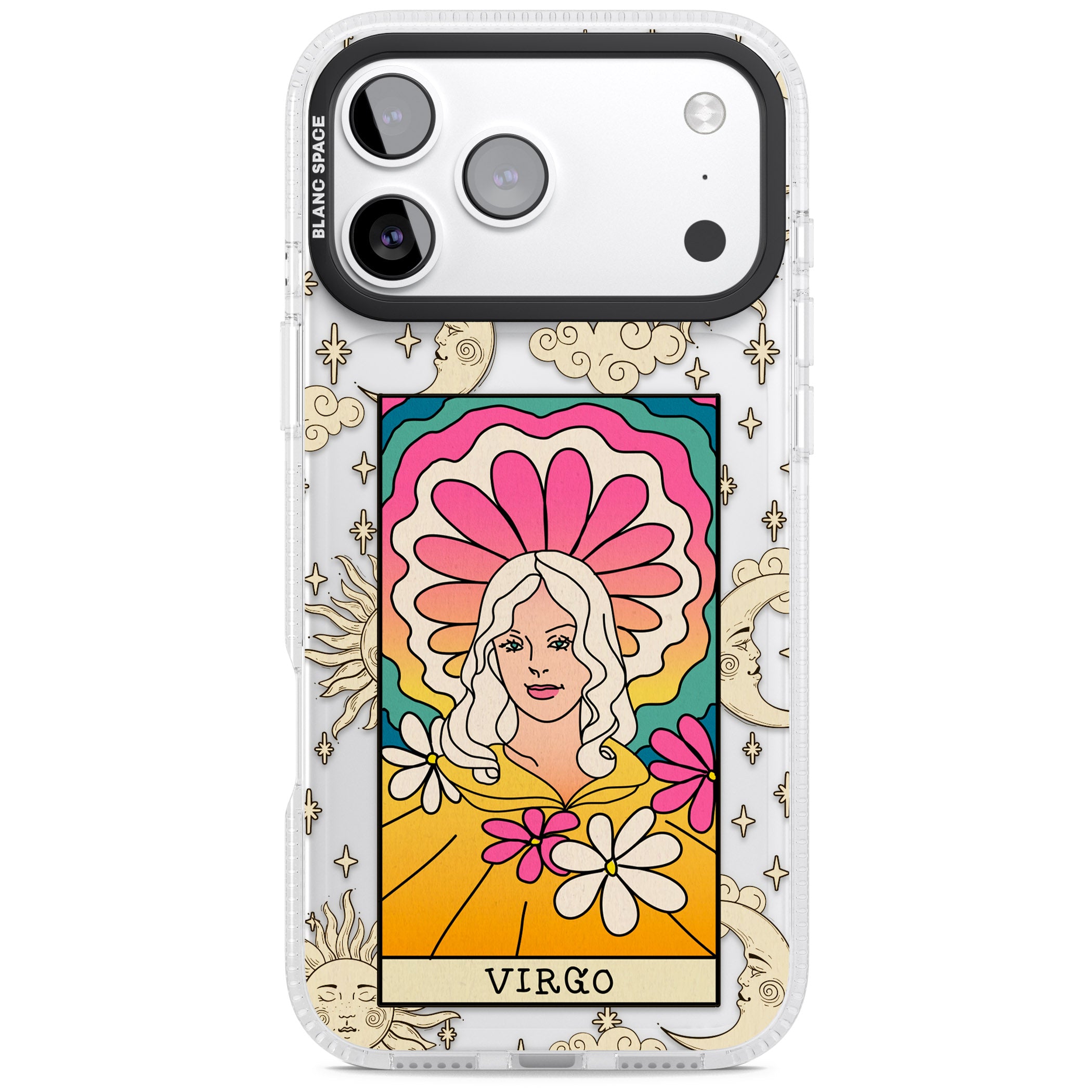 Celestial Zodiac Virgo iPhone 17 Pro Impact Air Clear Phone Case