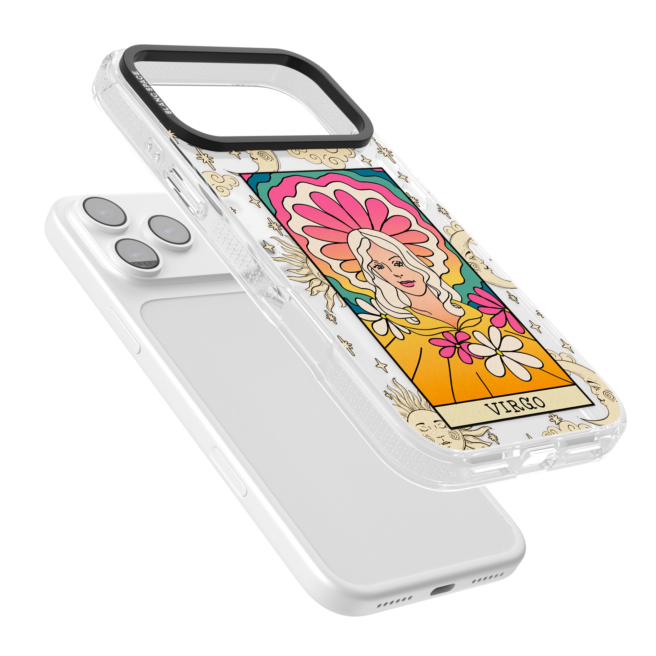 Celestial Zodiac Virgo iPhone 17 Pro Impact Air Clear Phone Case Colours