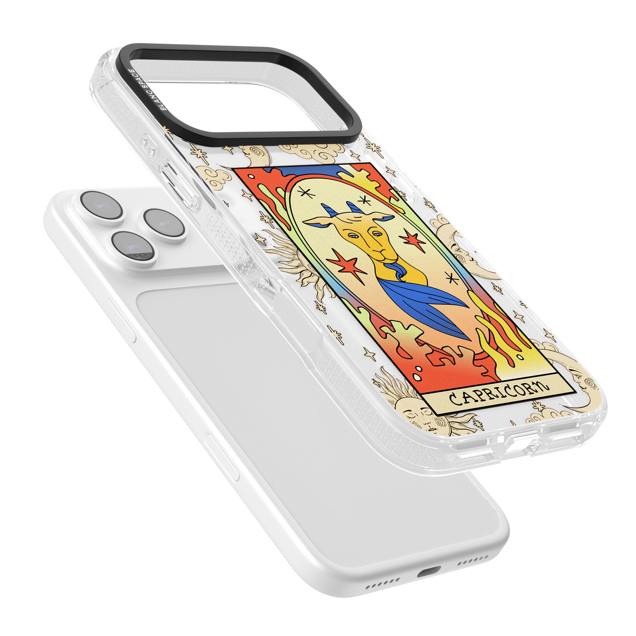 Celestial Zodiac Capricorn iPhone 17 Pro Impact Air Clear Phone Case Colours