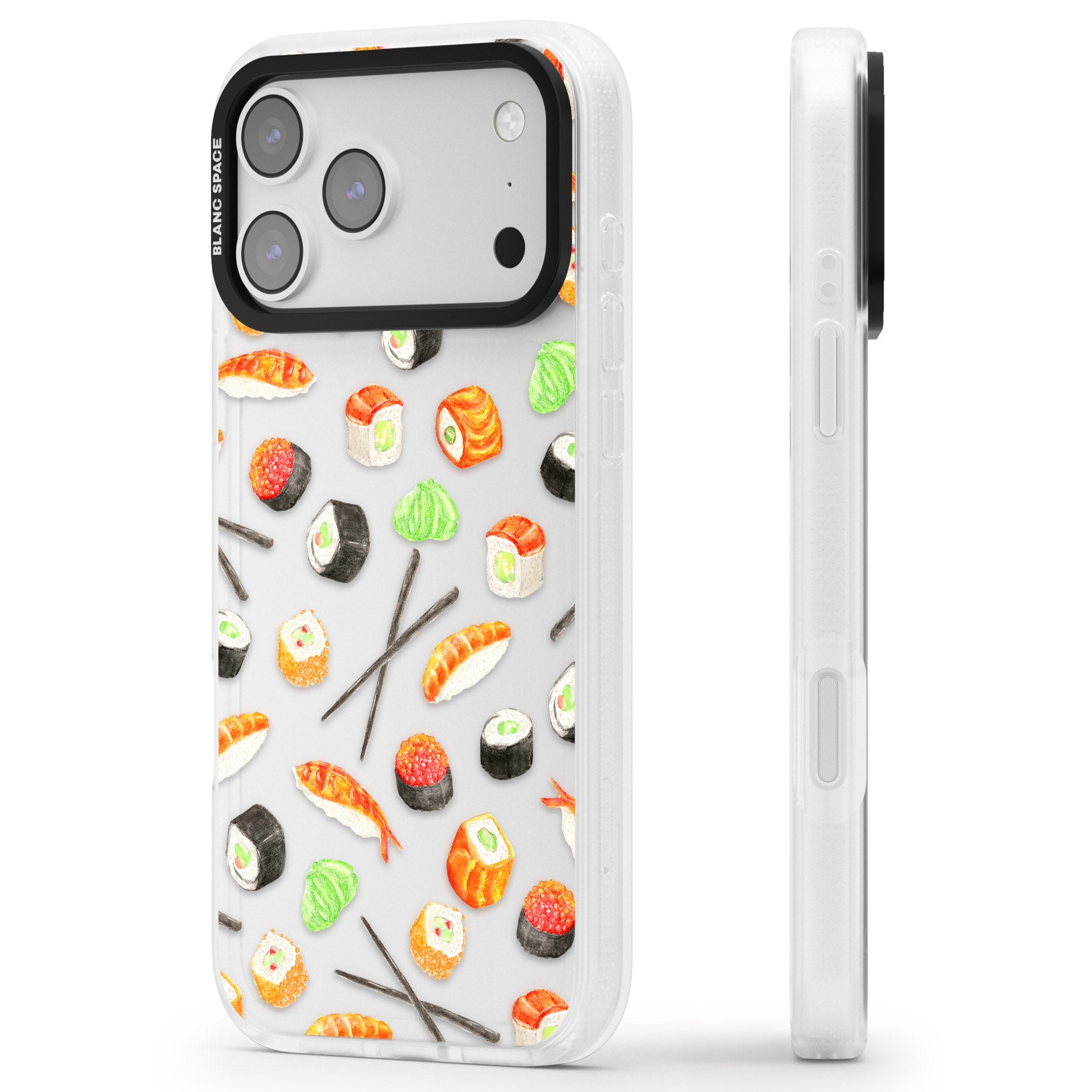 Sushi iPhone 17 Pro Impact Air Clear Phone Case Side Profile