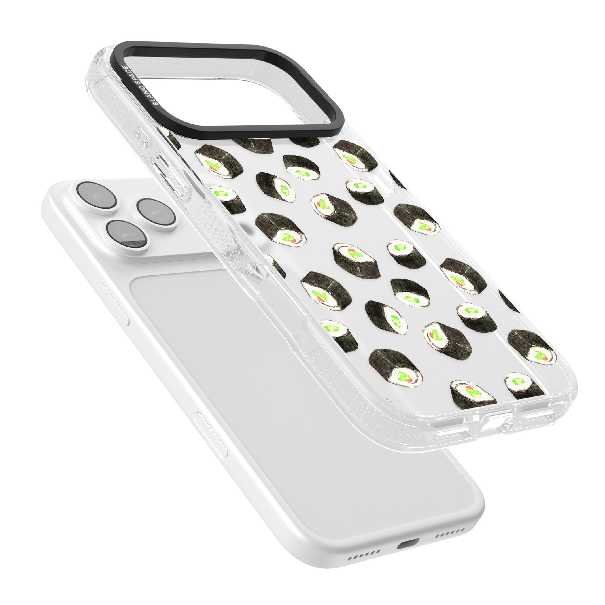 Sushi Pattern iPhone 17 Pro Impact Air Clear Phone Case Colours