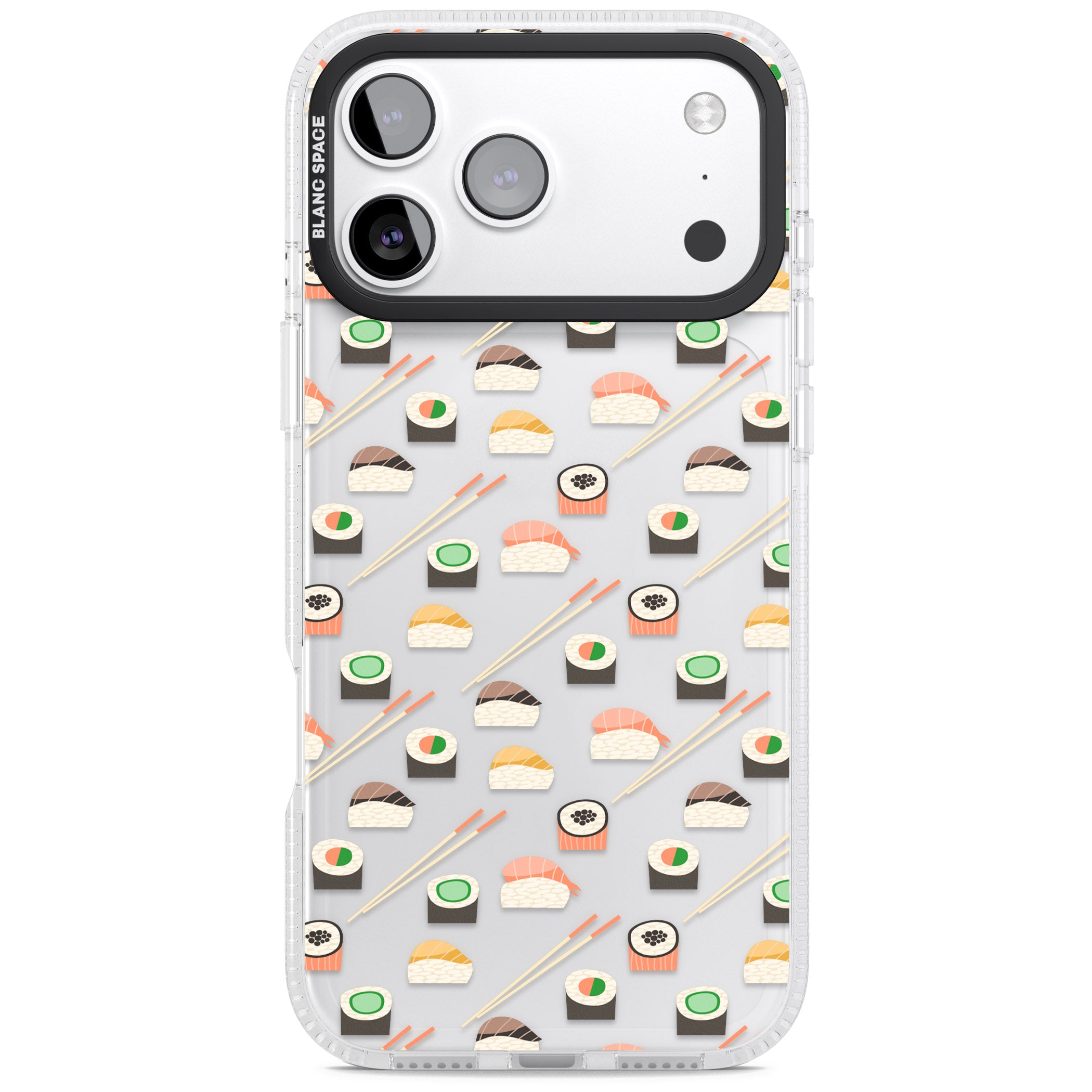 Sushi & Chopsticks Pattern iPhone 17 Pro Max Impact Air Clear Phone Case